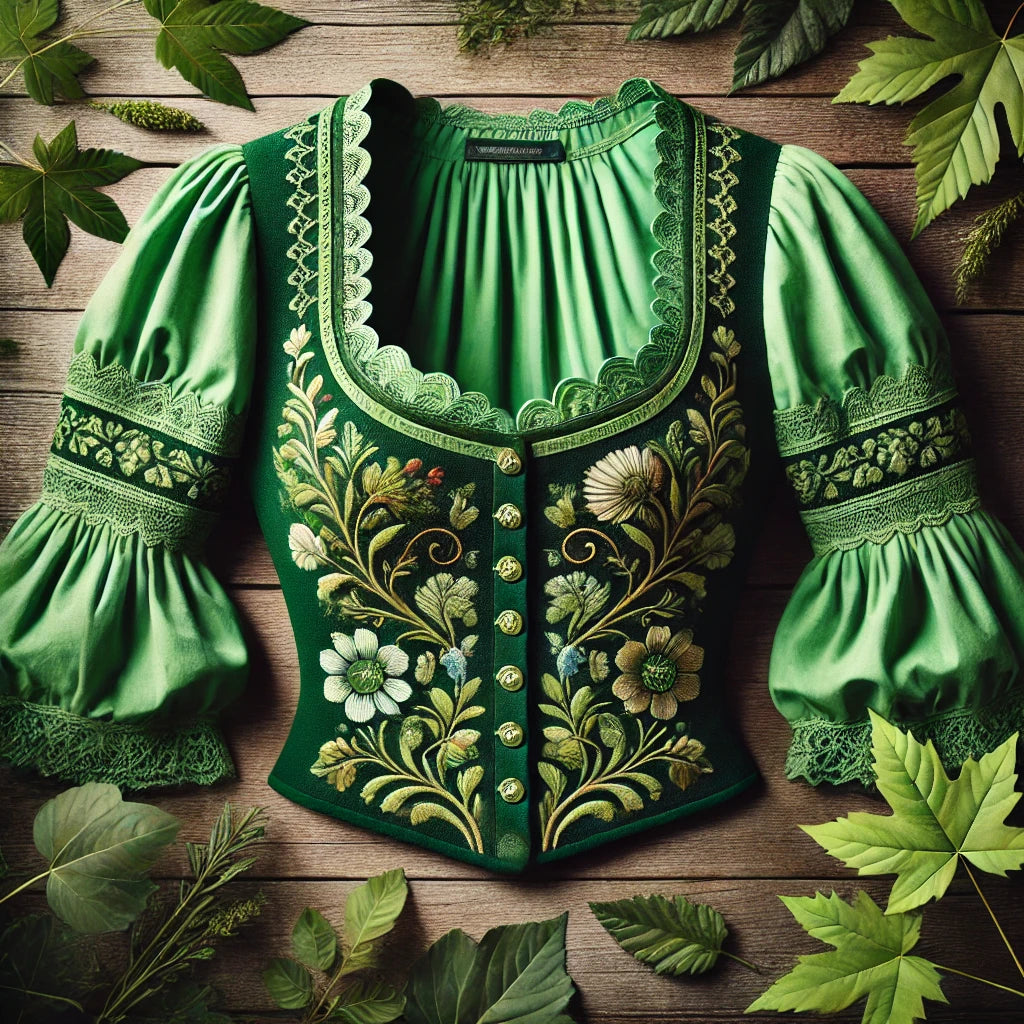 Die bezaubernde Dirndlbluse grün