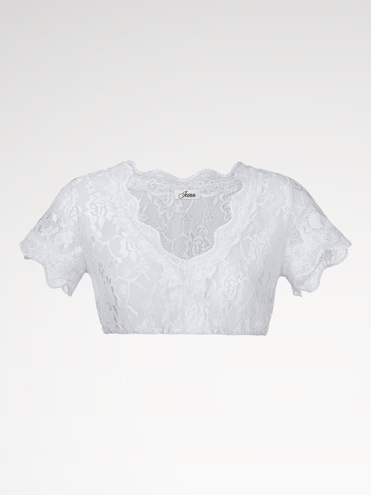 Women Short sleeve V-neck white dirndlblous