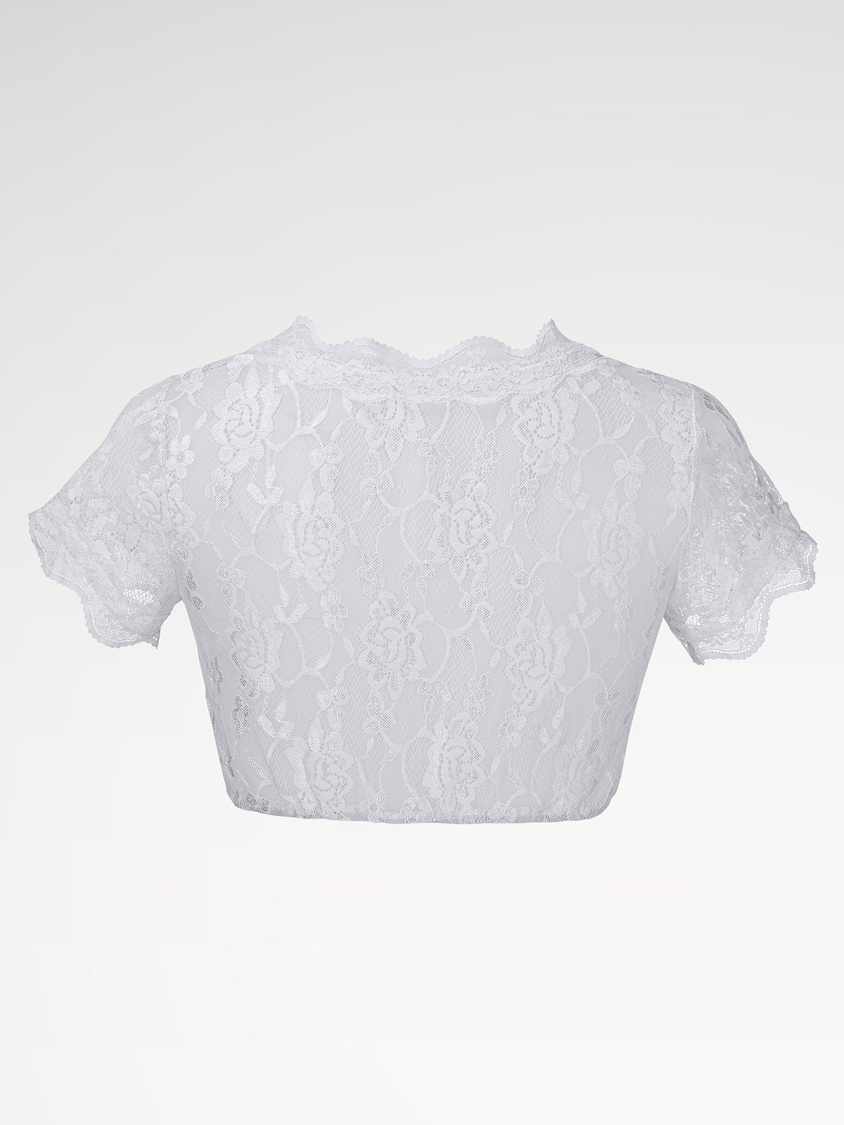 Women Short sleeve V-neck white dirndlblous