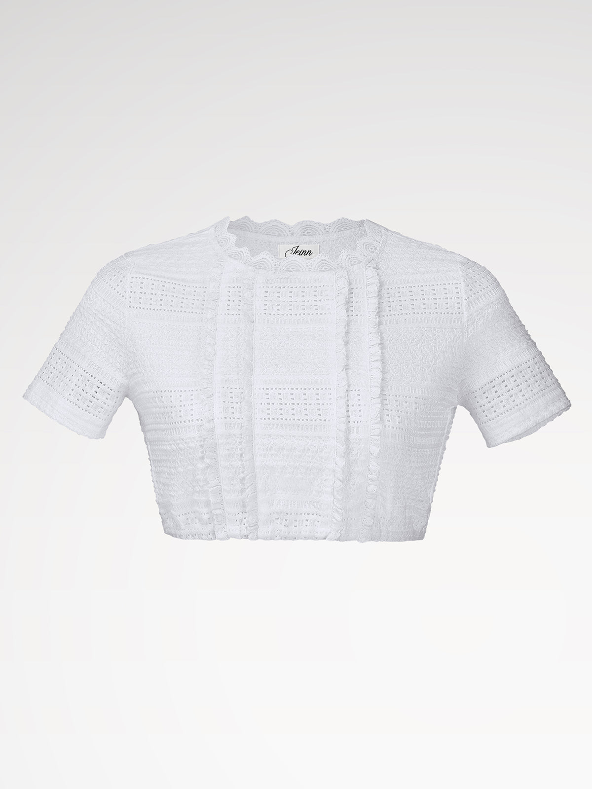 Women's short sleeve rounded white dirndl blouses