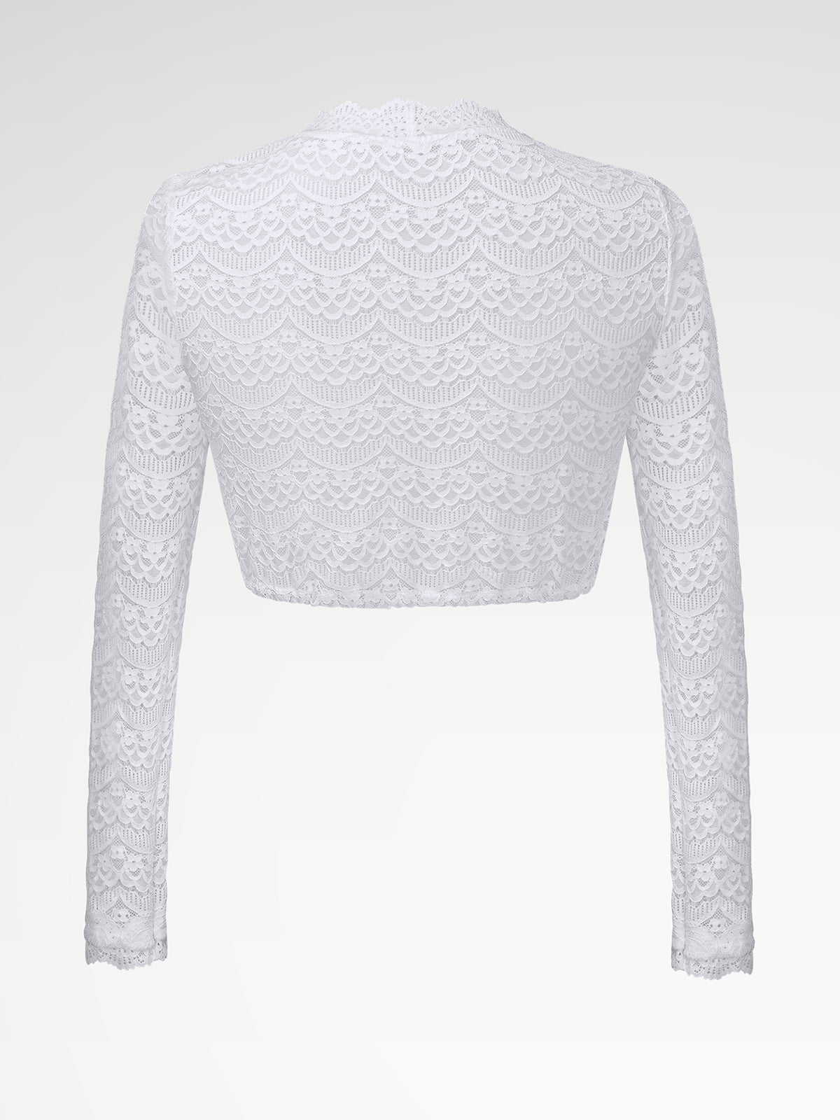 Kvinders lange -Syleed Round -Necked White Dirndl Bluses