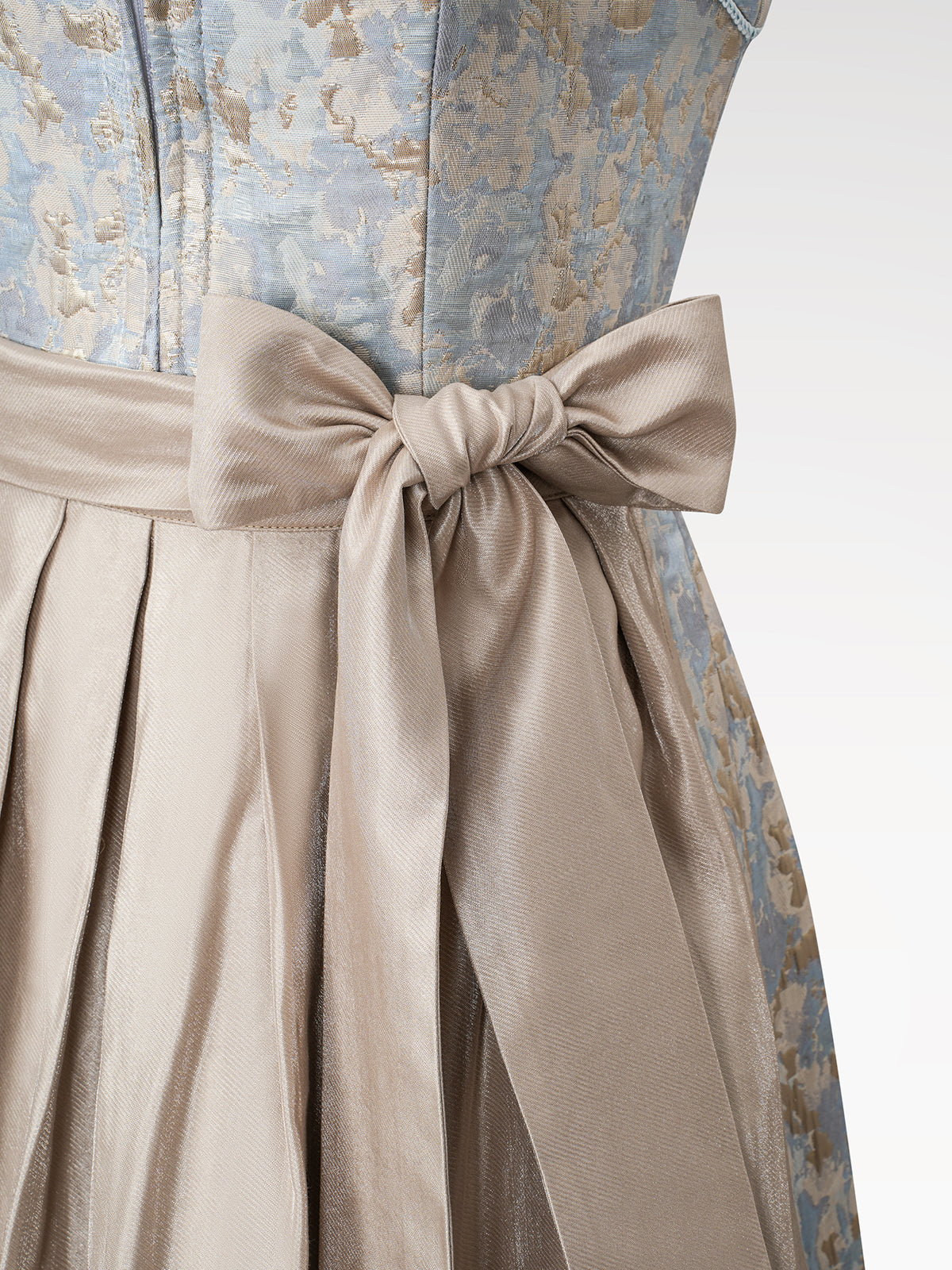 Women blue zipper at the front irregular pattern dirndl