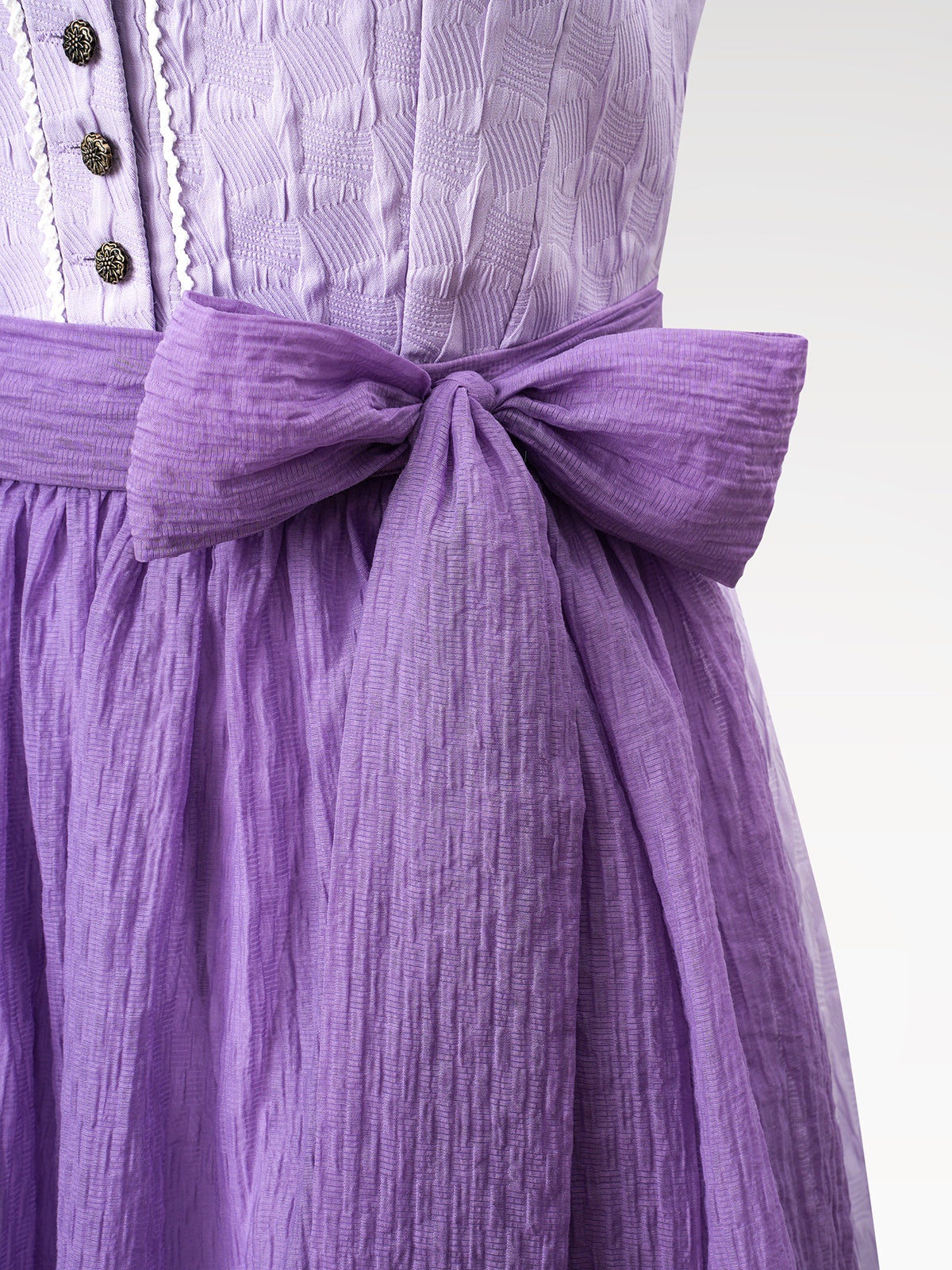Ladies purple buttons checked pattern dirndl