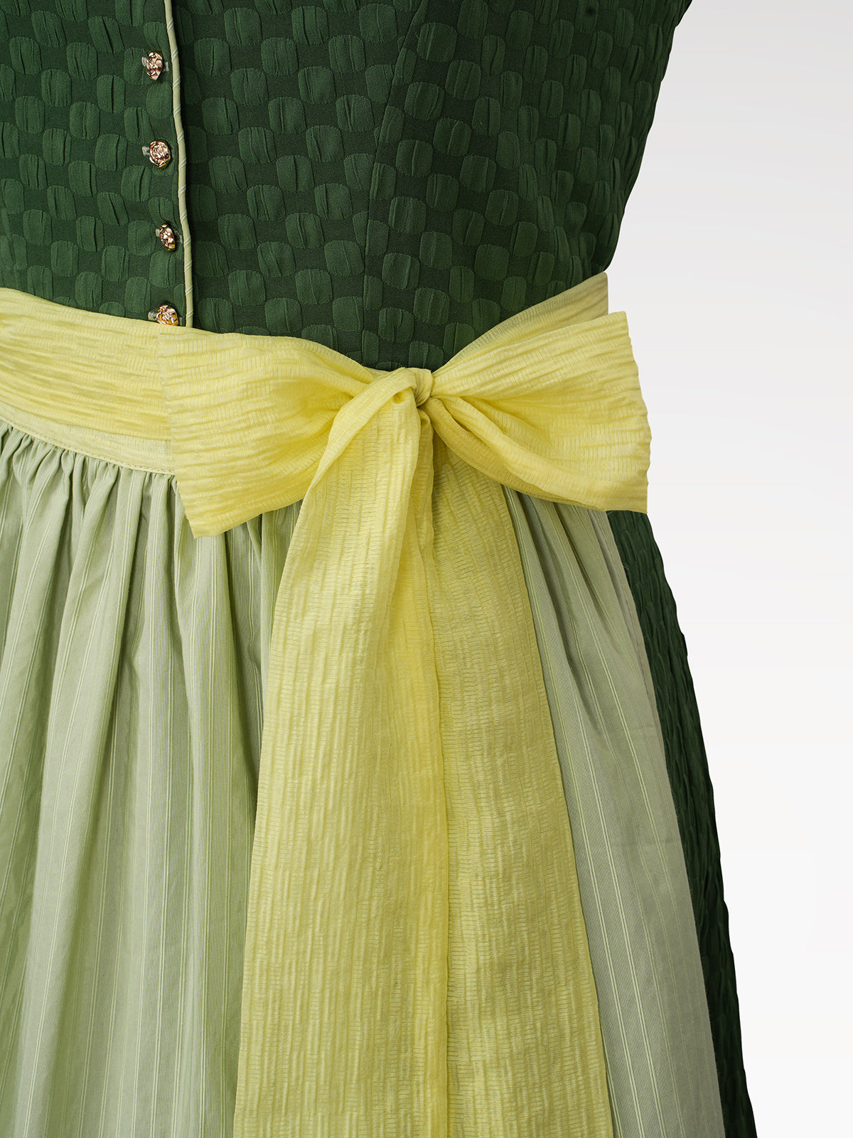 Vrouwen groene knoppen gecontroleerd patroon dirndl