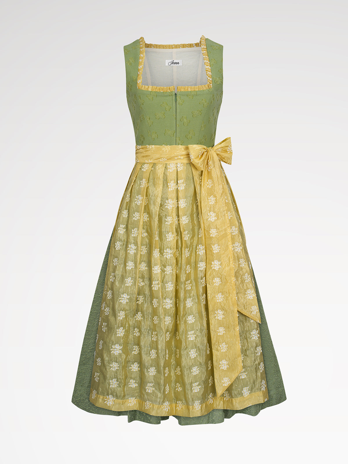 Women's green zipper at the front dirndl