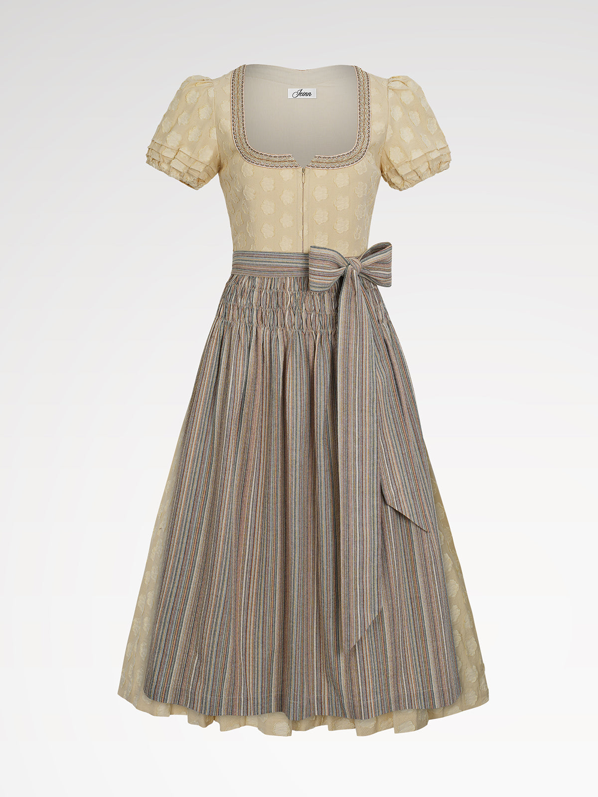 Damer gul lynlås på front dirndl