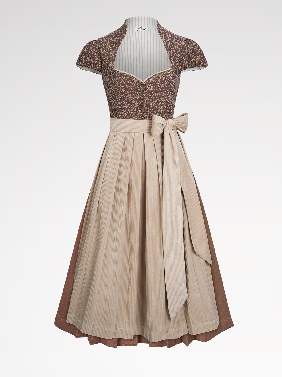 Ladies brown button dirndl