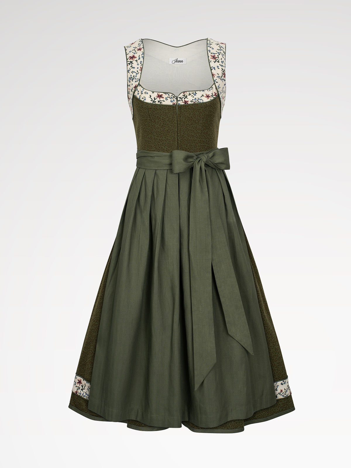 Women's green zipper at the front dirndl