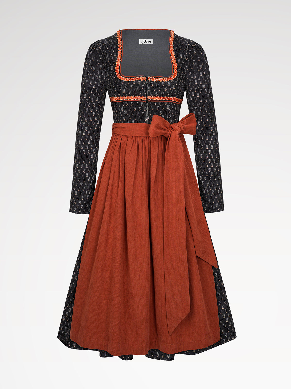 Ladies black buttons dirndl