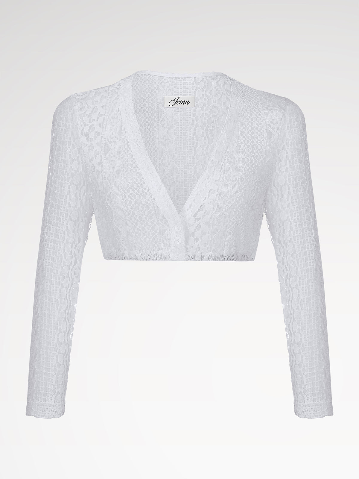 Women's long-sleeved V-neck white dirndlblous
