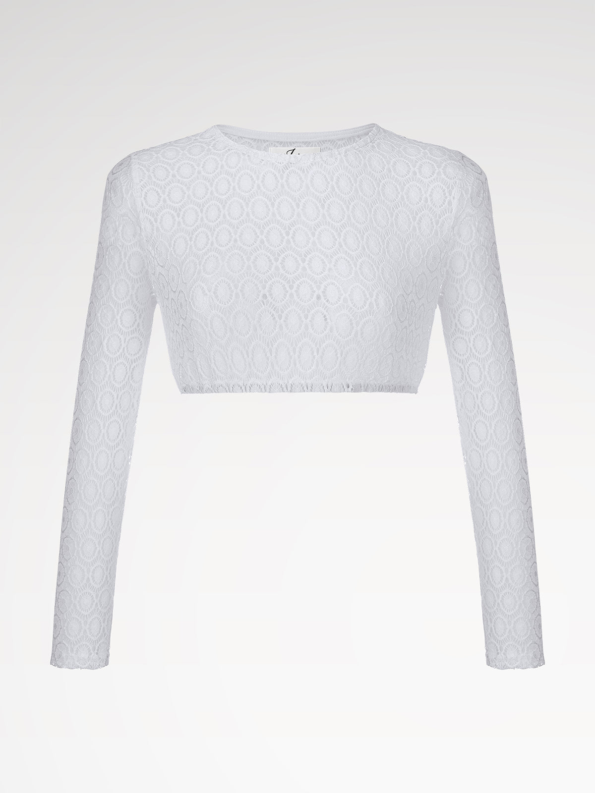 Women's long -sleeved round -necked white dirndl blouses