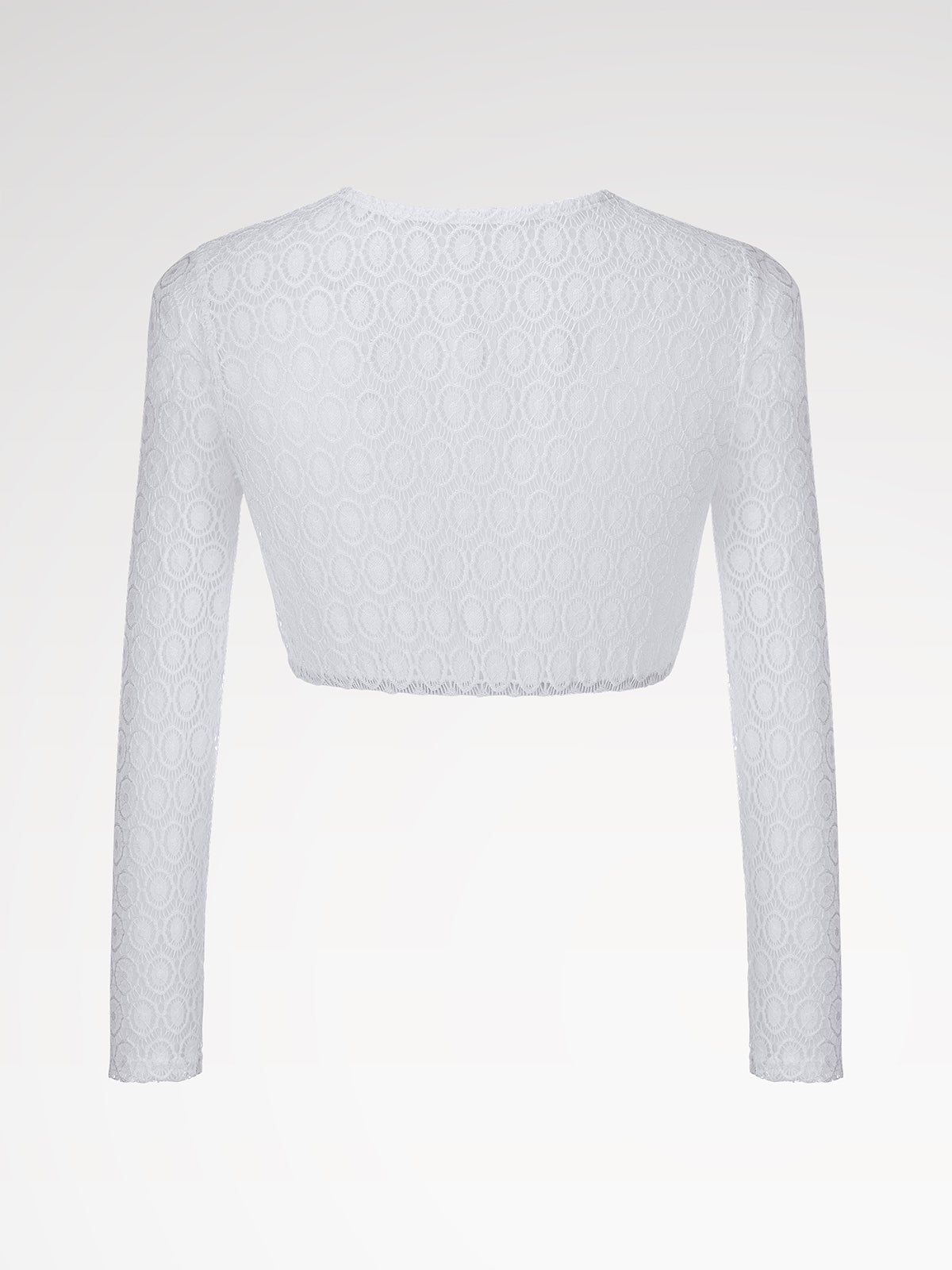 Women's long -sleeved round -necked white dirndl blouses