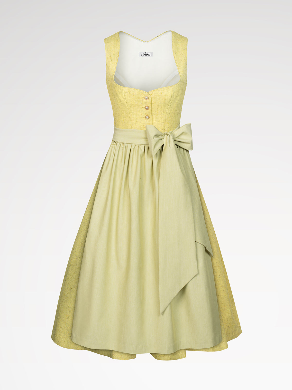 Ladies yellow buttons dirndl