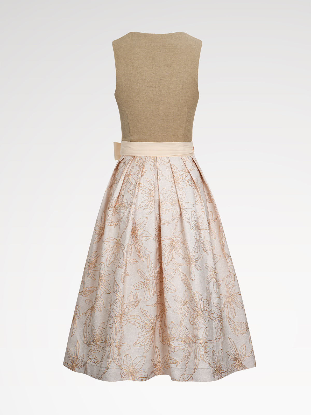 Women's brown zipper at the front dirndl