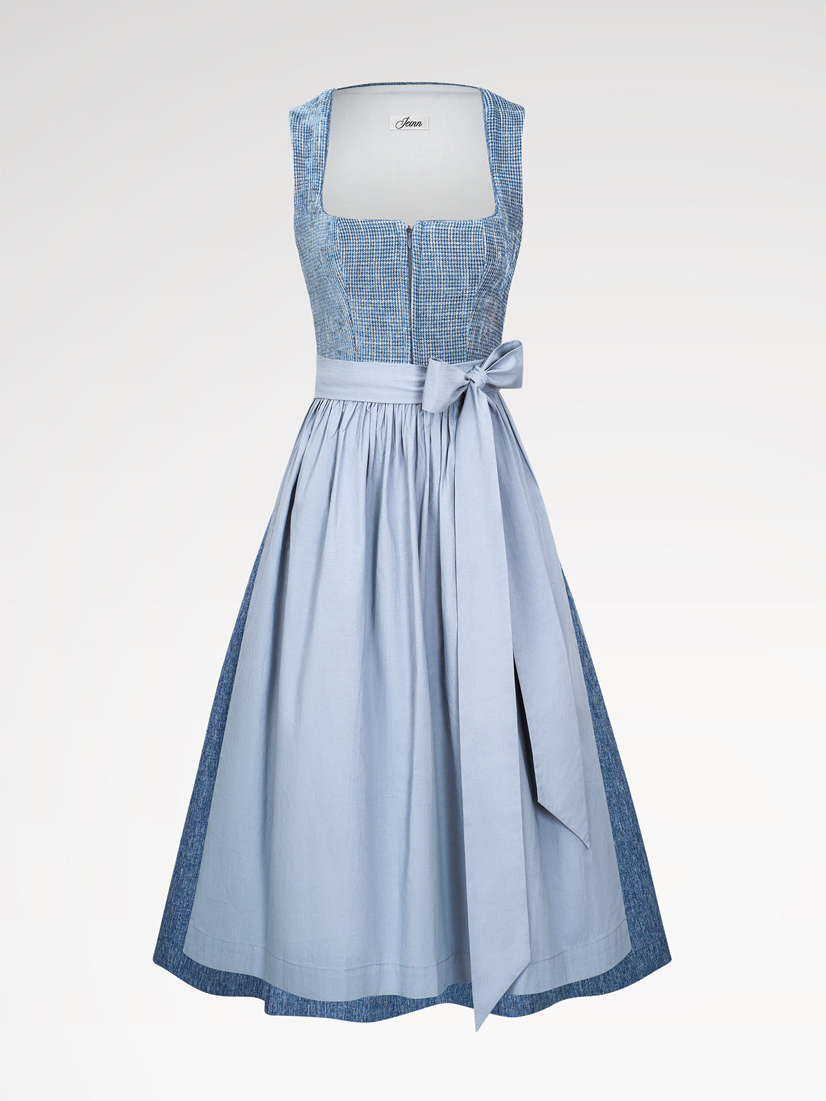 Kvinder blå lynlås på front dirndl