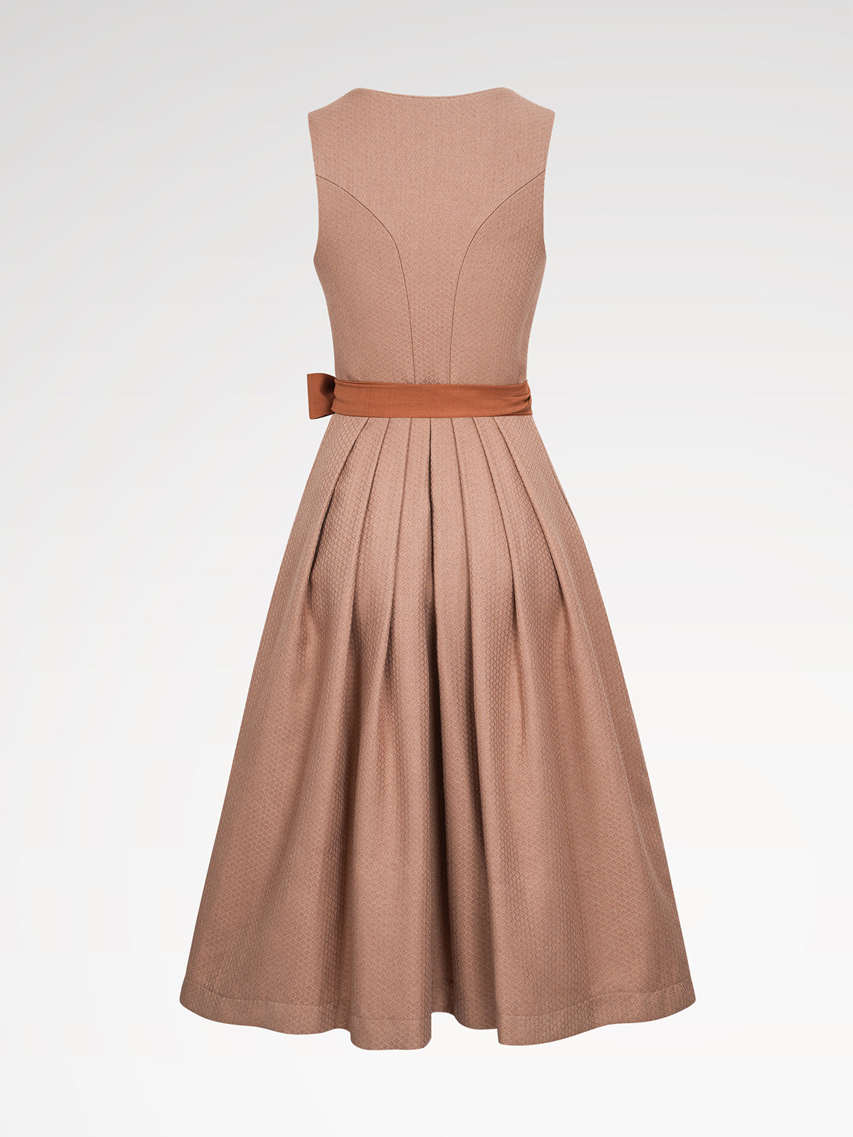 Women's brown zipper in the front monochrome dirndl