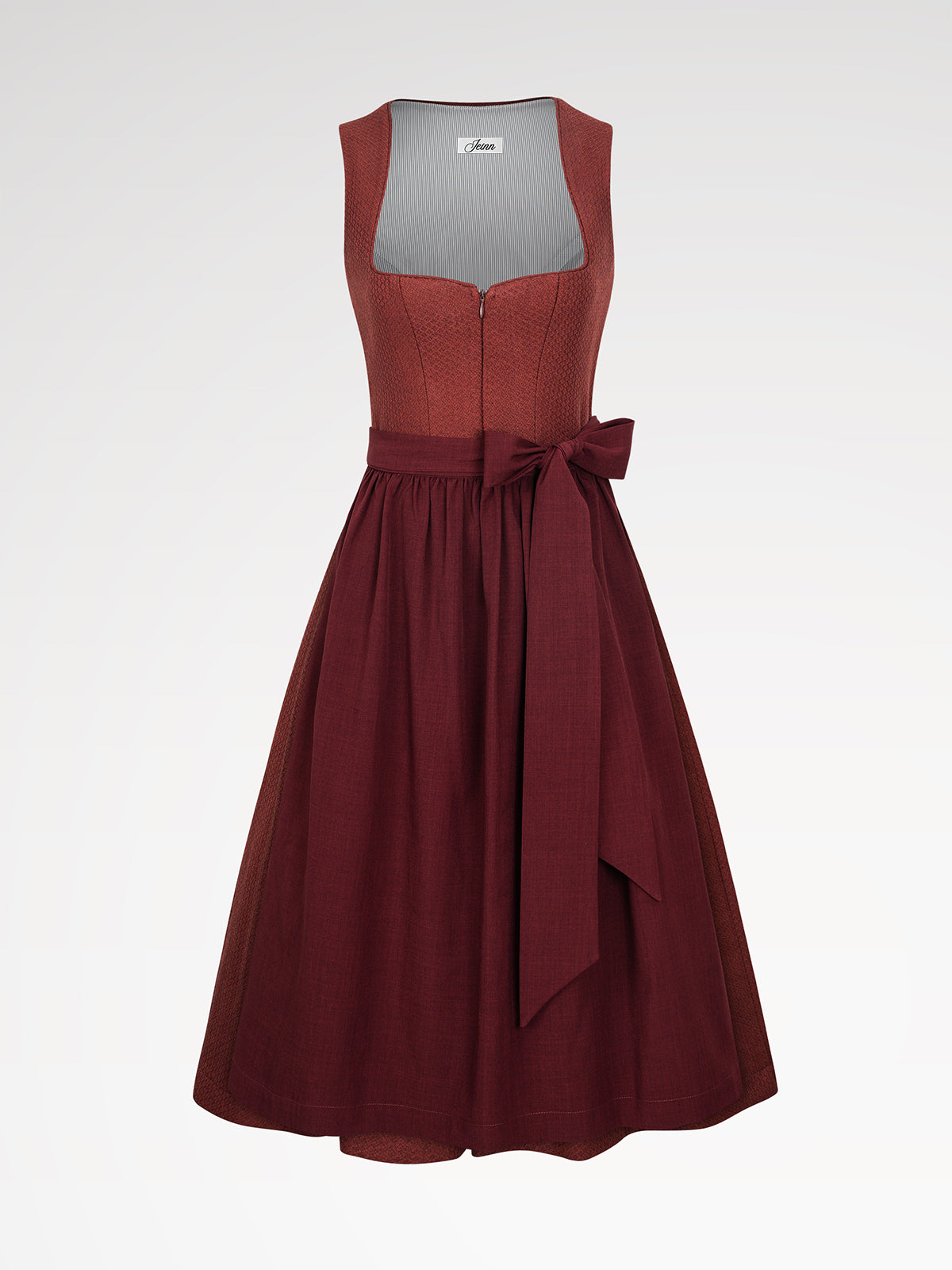 Women's red zipper in the front monochrome dirndl