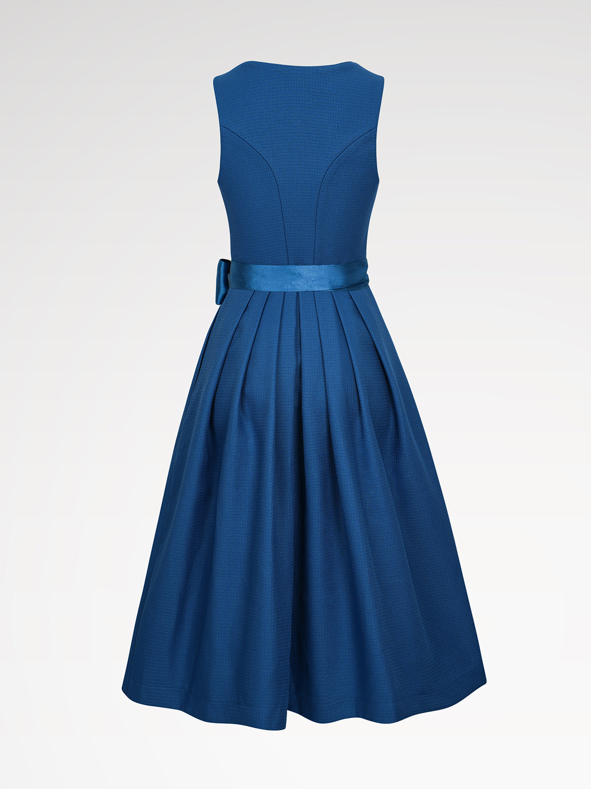 Women blue zipper in the front monochrome dirndl