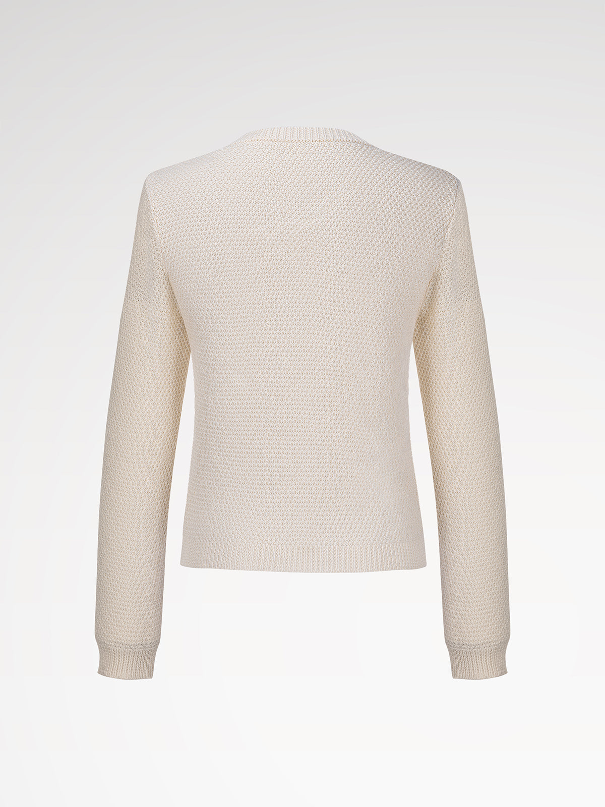 Damen Weit Knöpfen Weiß Strick