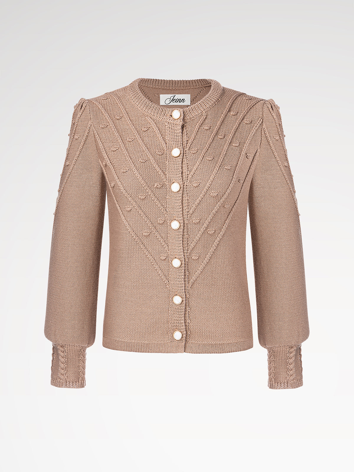Ladies wide buttons cream rope