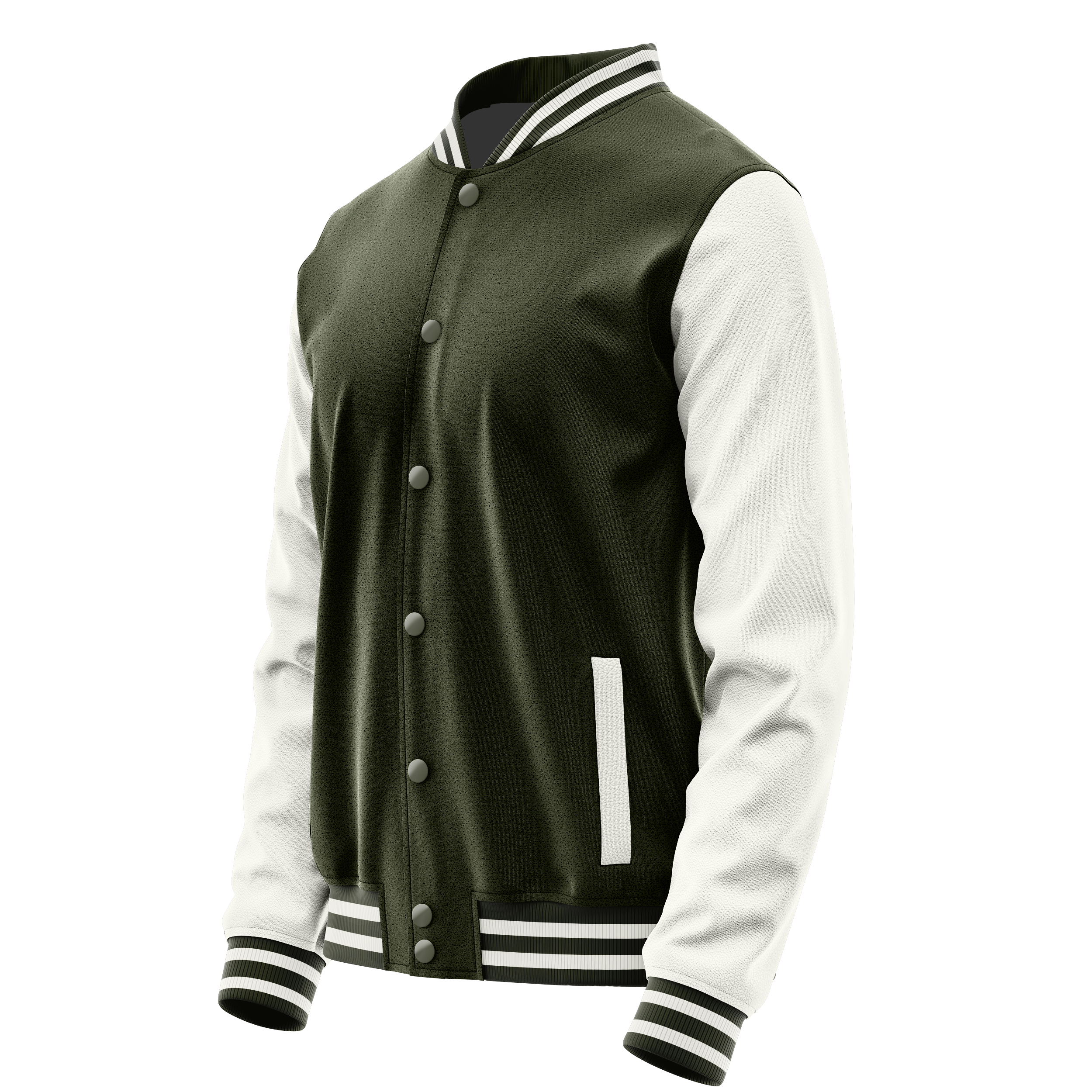Oliv & Weiß Leder Collegejacke JG02180218