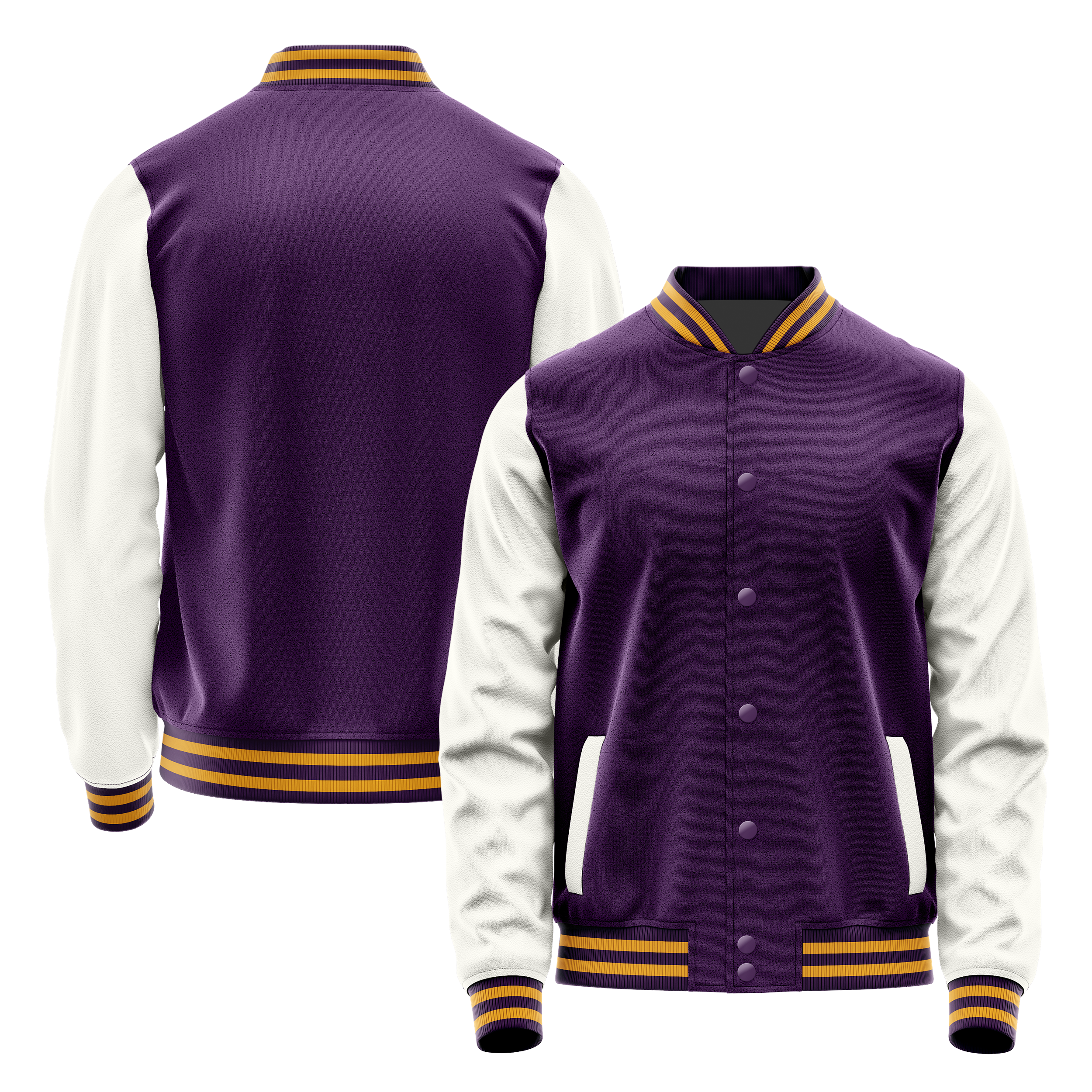 Lila & Weiß Leder Collegejacke JG07180719