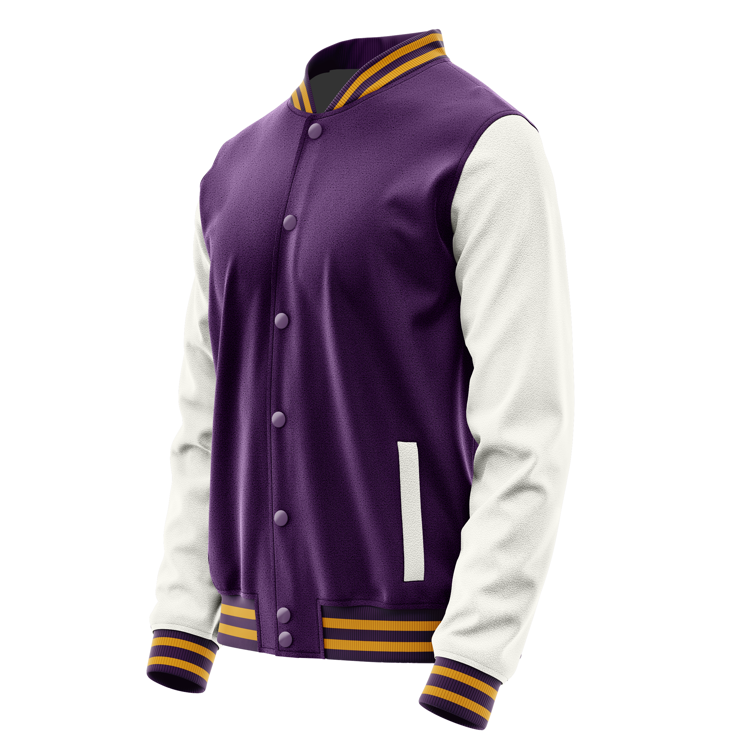 Lila & Weiß Leder Collegejacke JG07180719