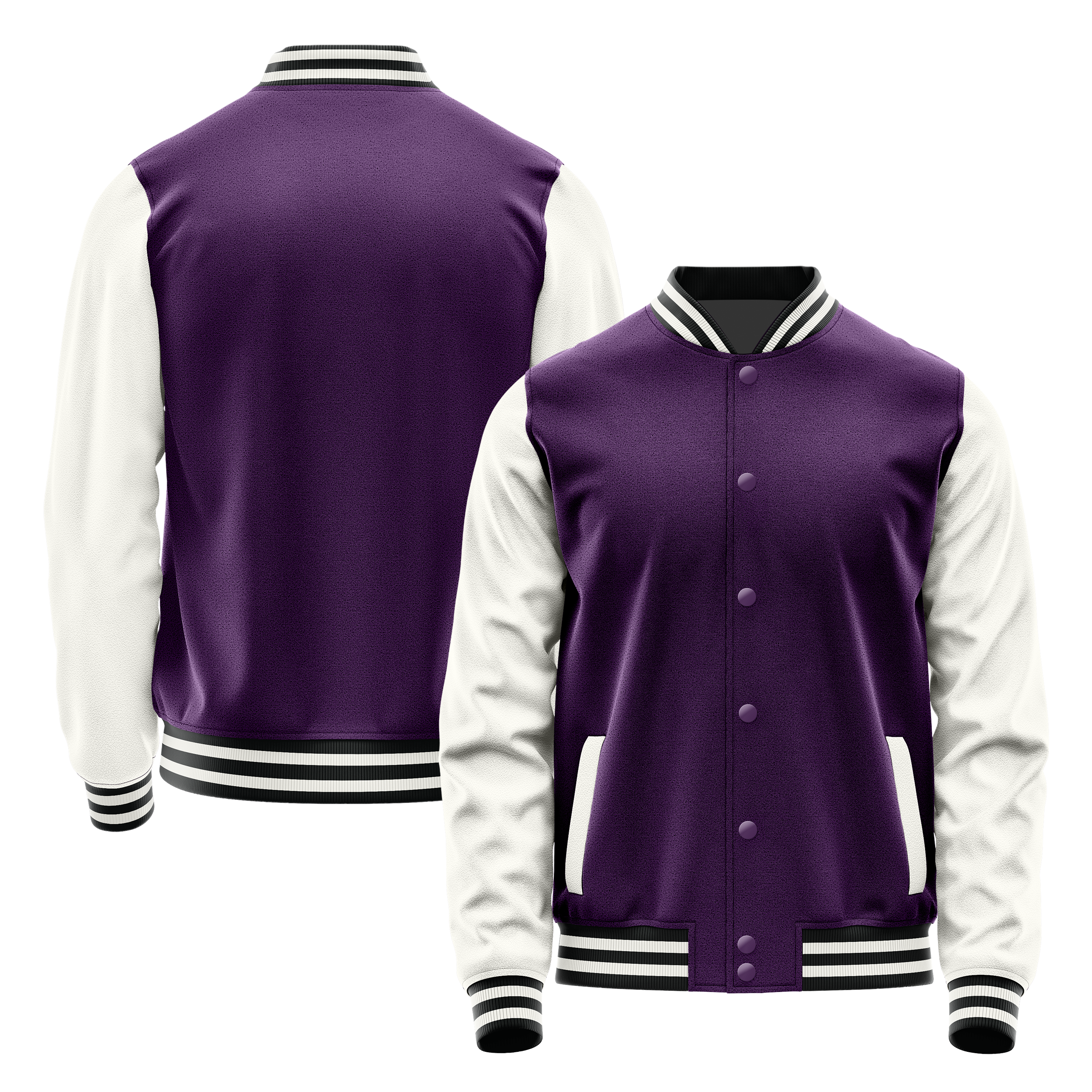 Lila & Weiß Leder Collegejacke JG07181718