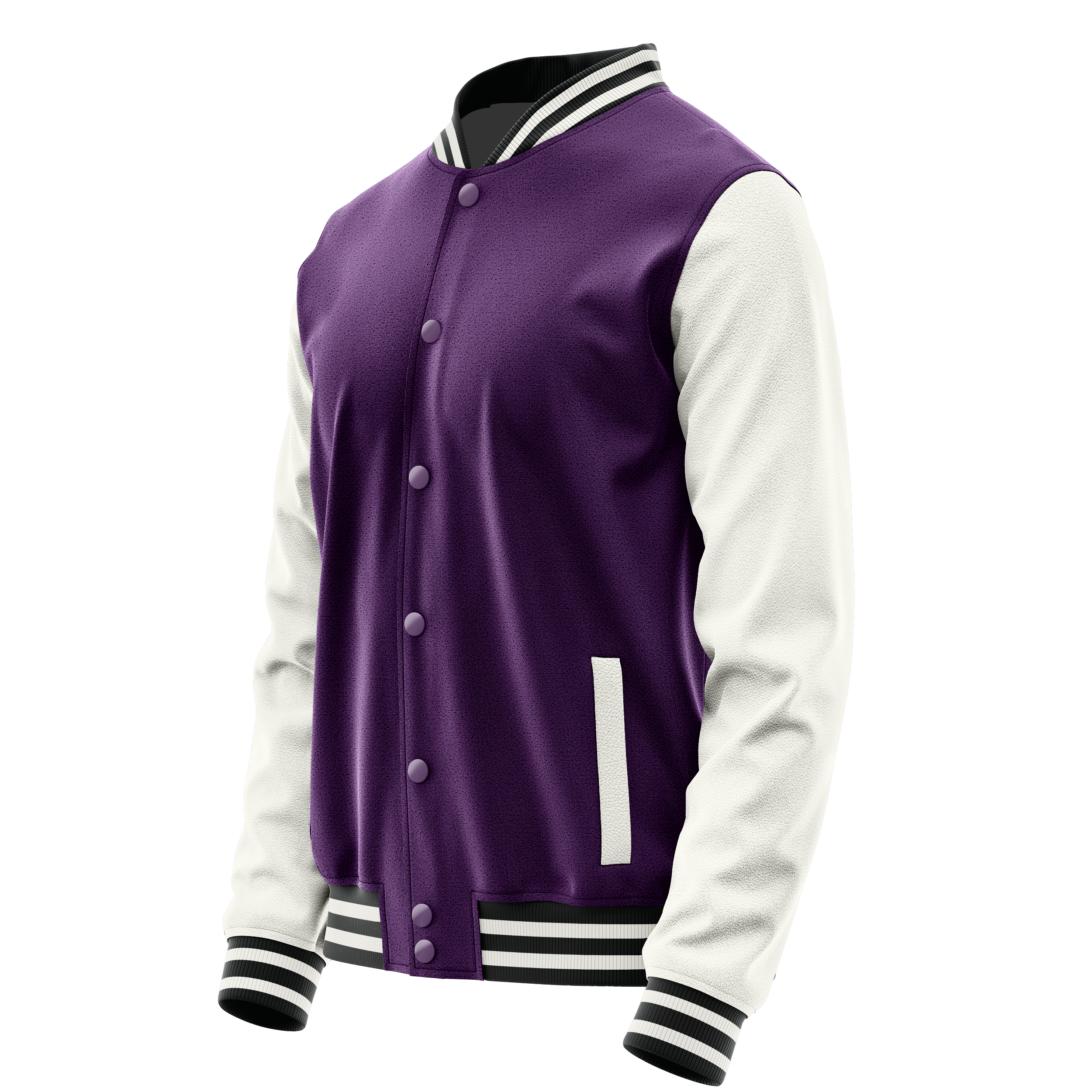 Lila & Weiß Leder Collegejacke JG07181718