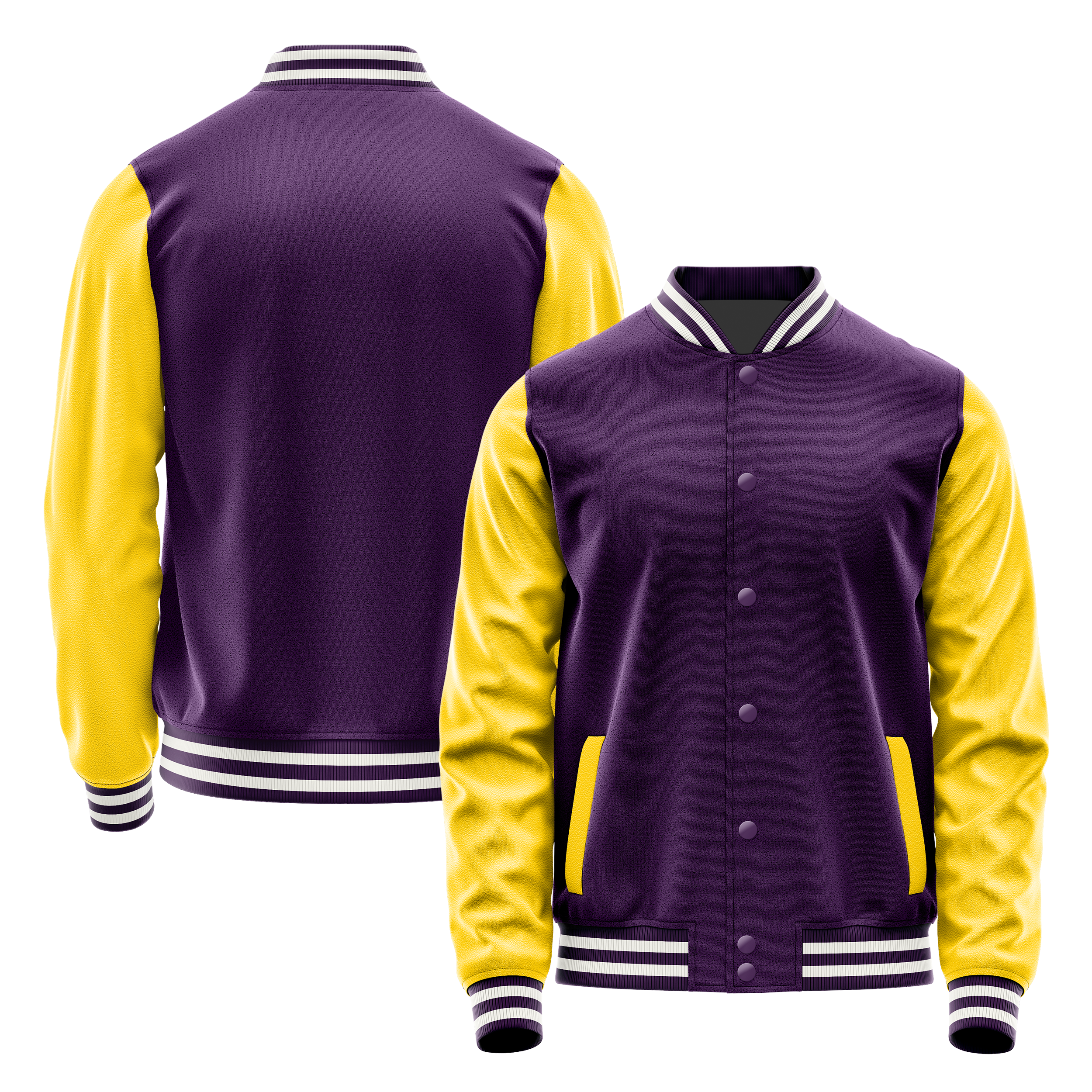 Lila & Gold Leder Collegejacke JG07300718