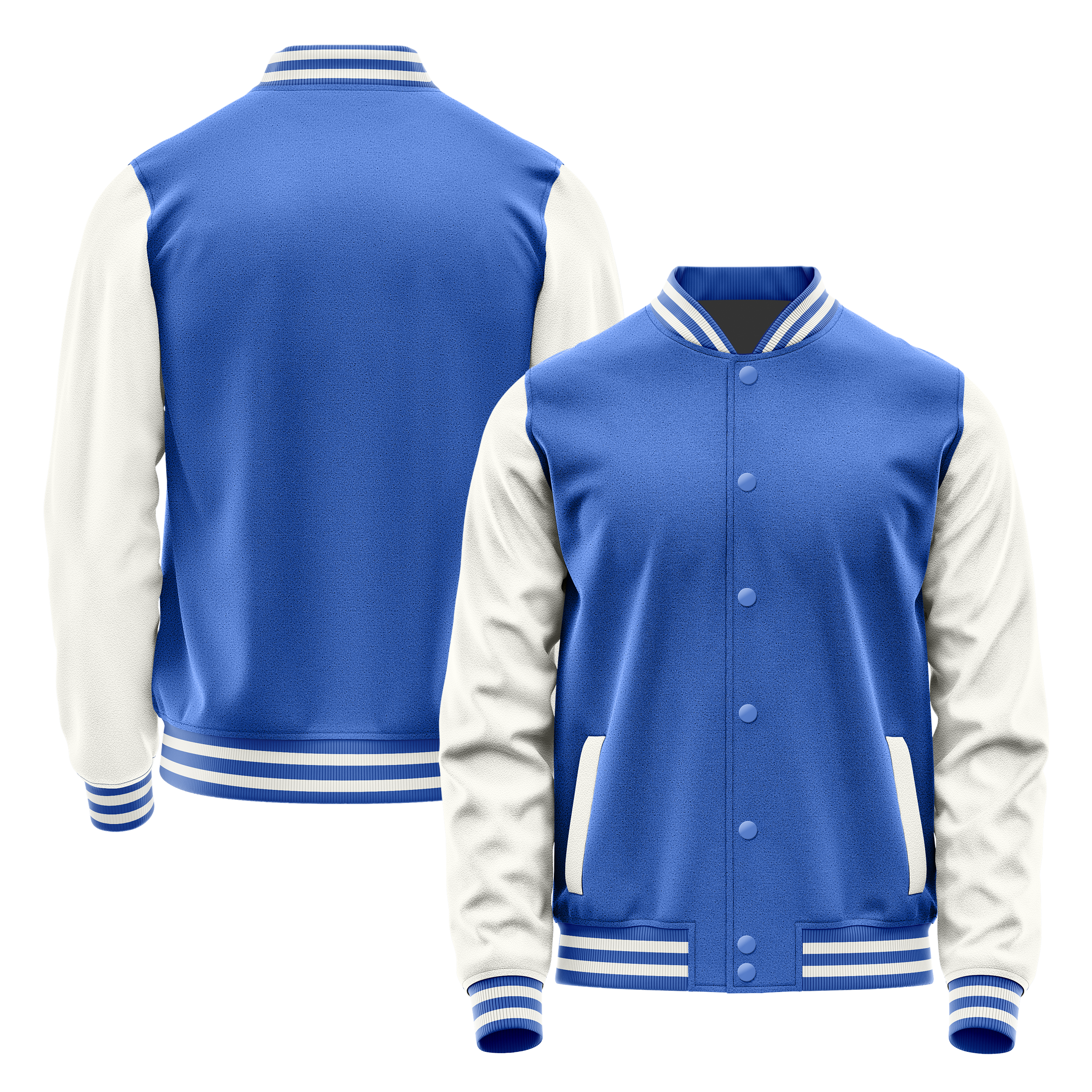 Himmelblau & Weiß Leder Collegejacke JG09180918