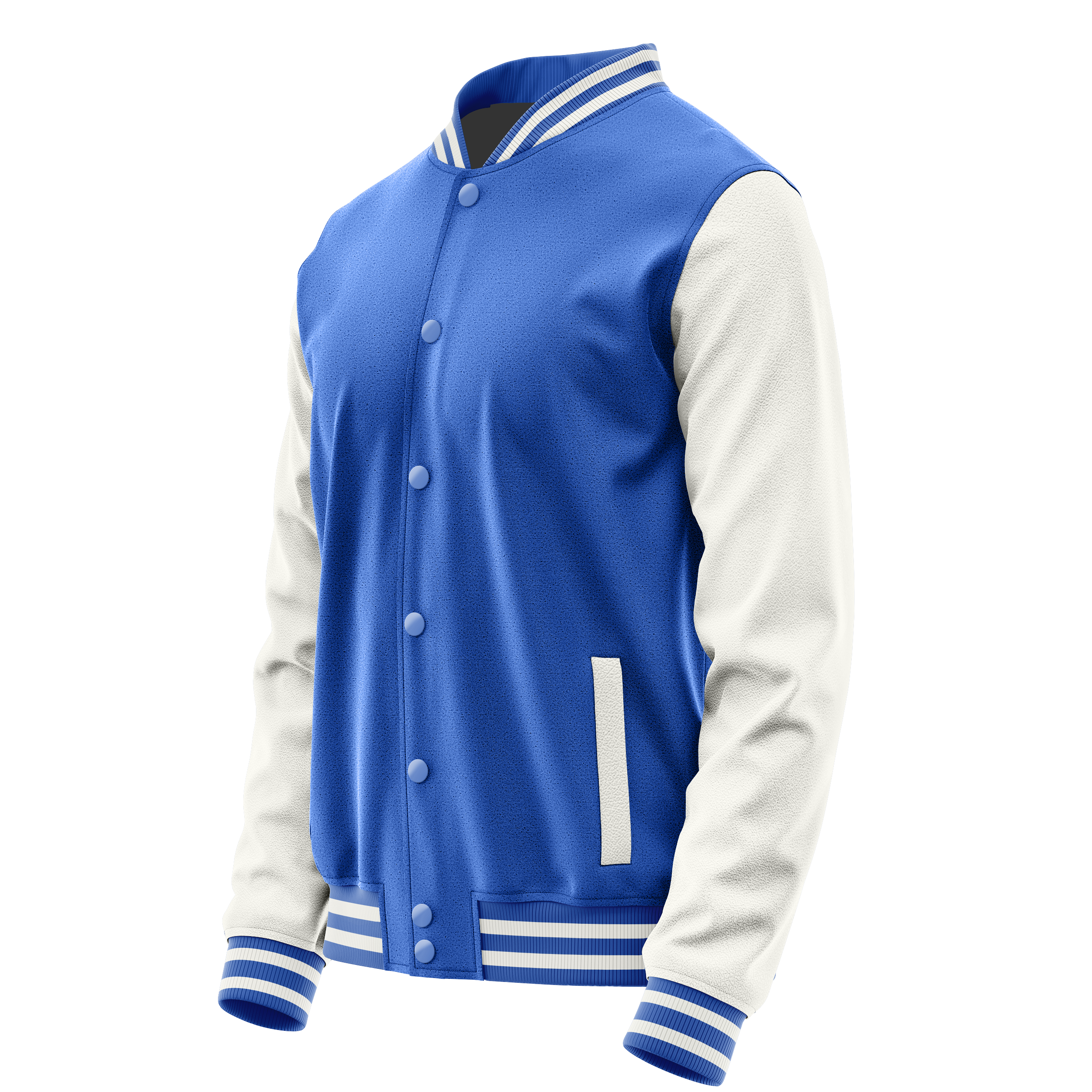 Himmelblau & Weiß Leder Collegejacke JG09180918