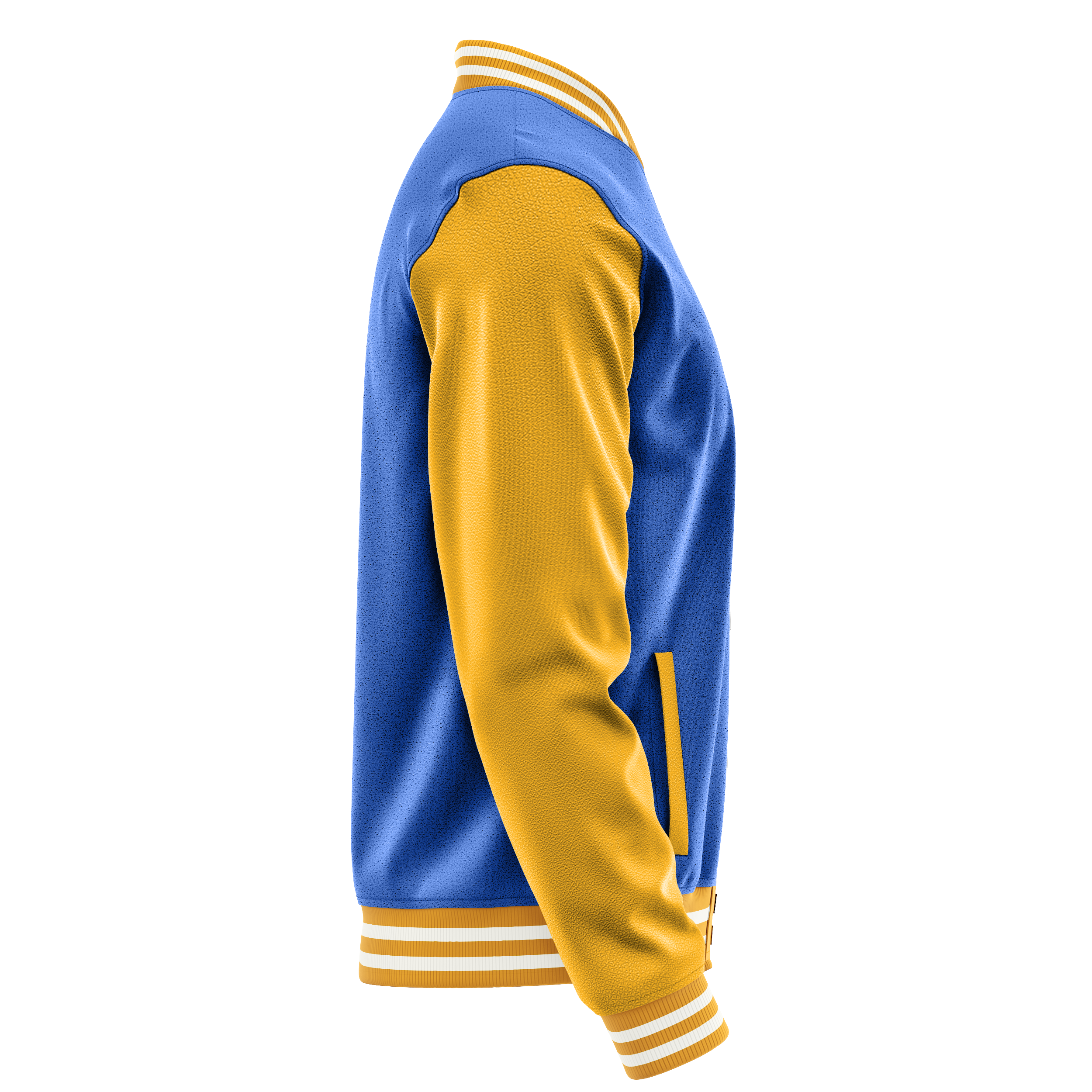 Himmelblau & Gelb Leder Collegejacke JG09191918