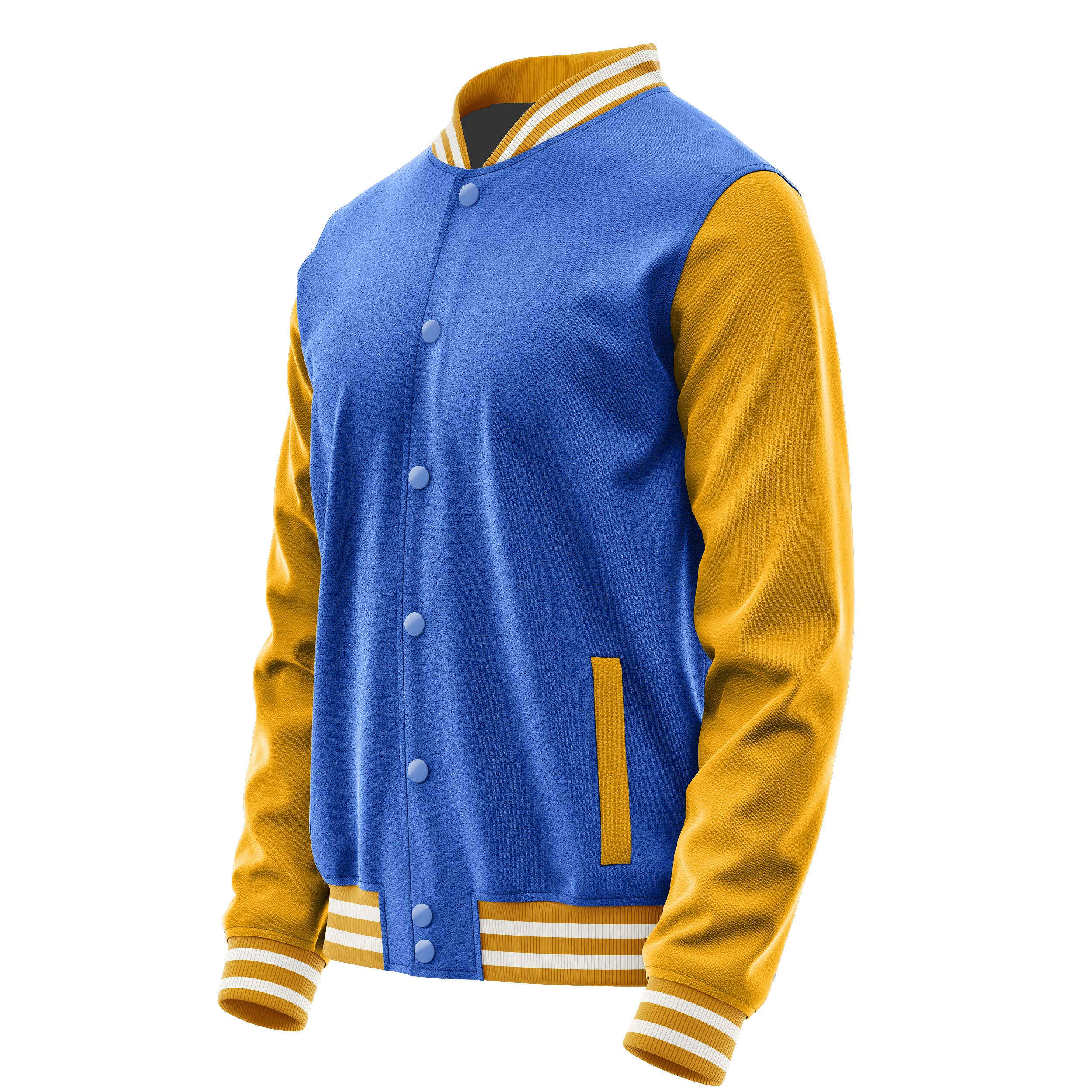 Himmelblau & Gelb Leder Collegejacke JG09191918