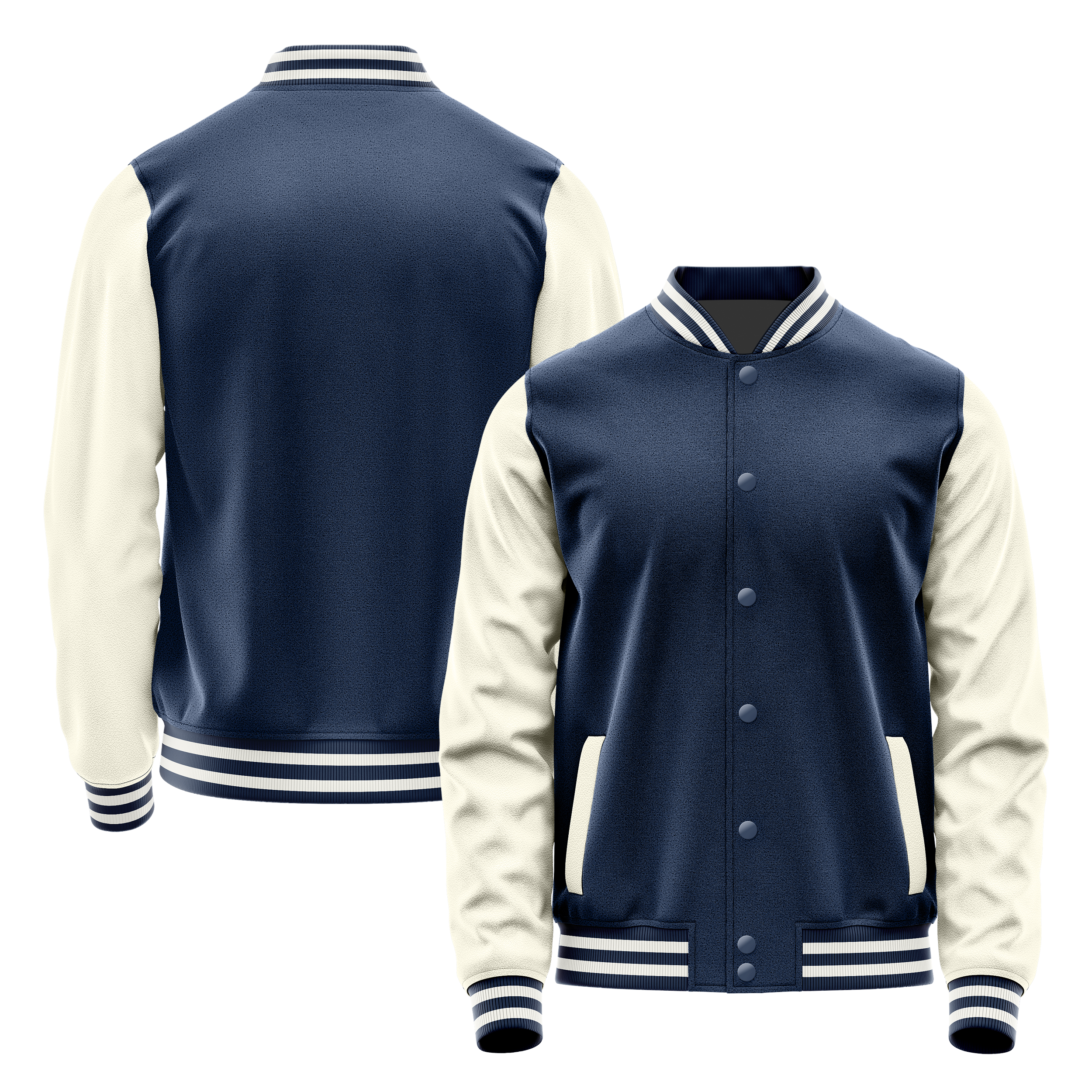 Blau & Creme Leder Collegejacke JG10031018
