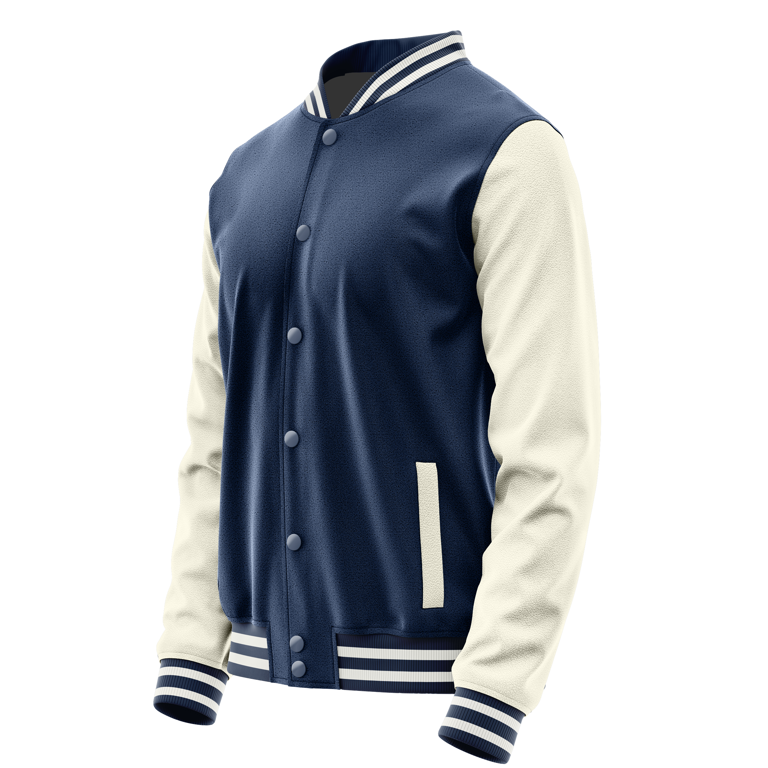 Blau & Creme Leder Collegejacke JG10031018