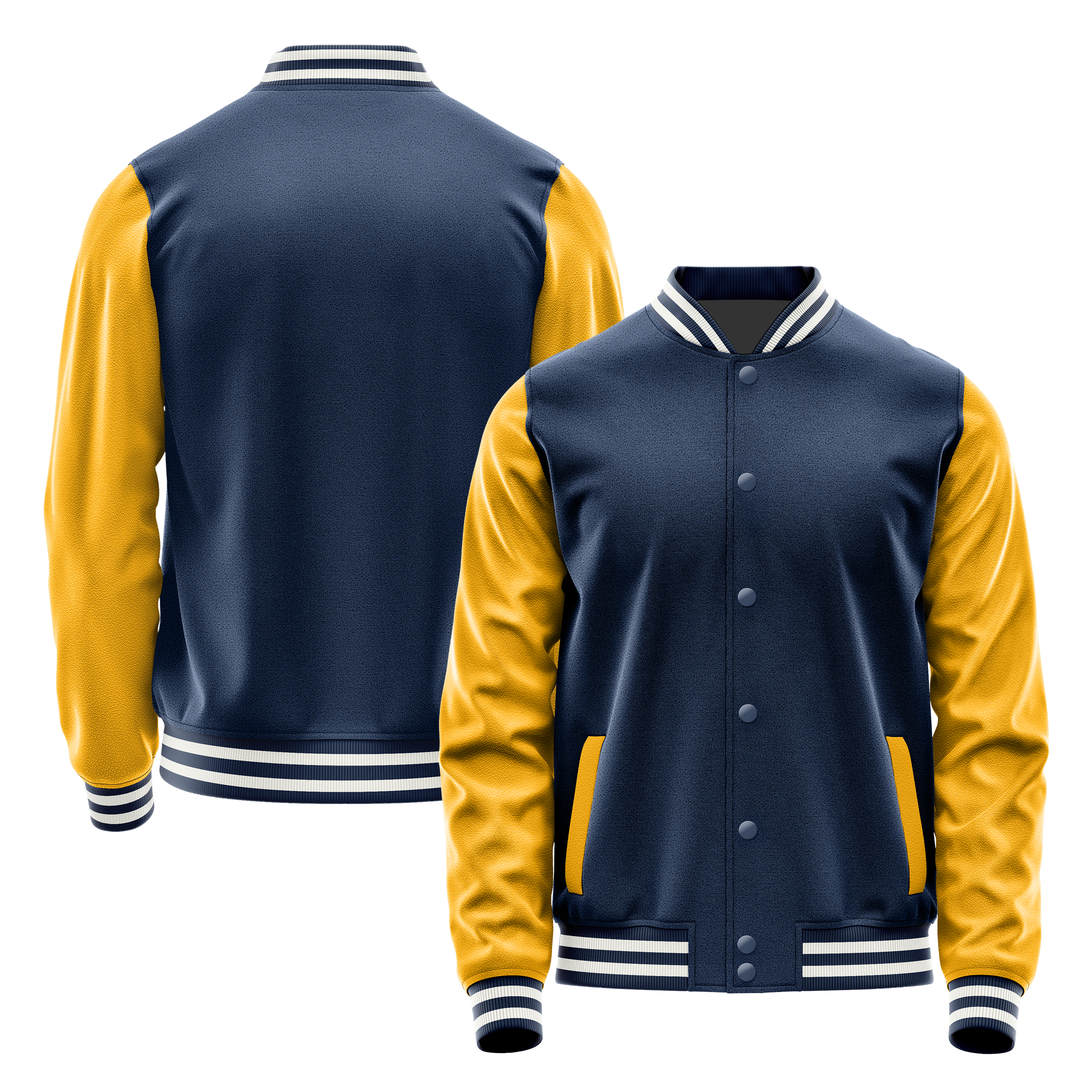 Blau & Gelb Leder Collegejacke JG10191018