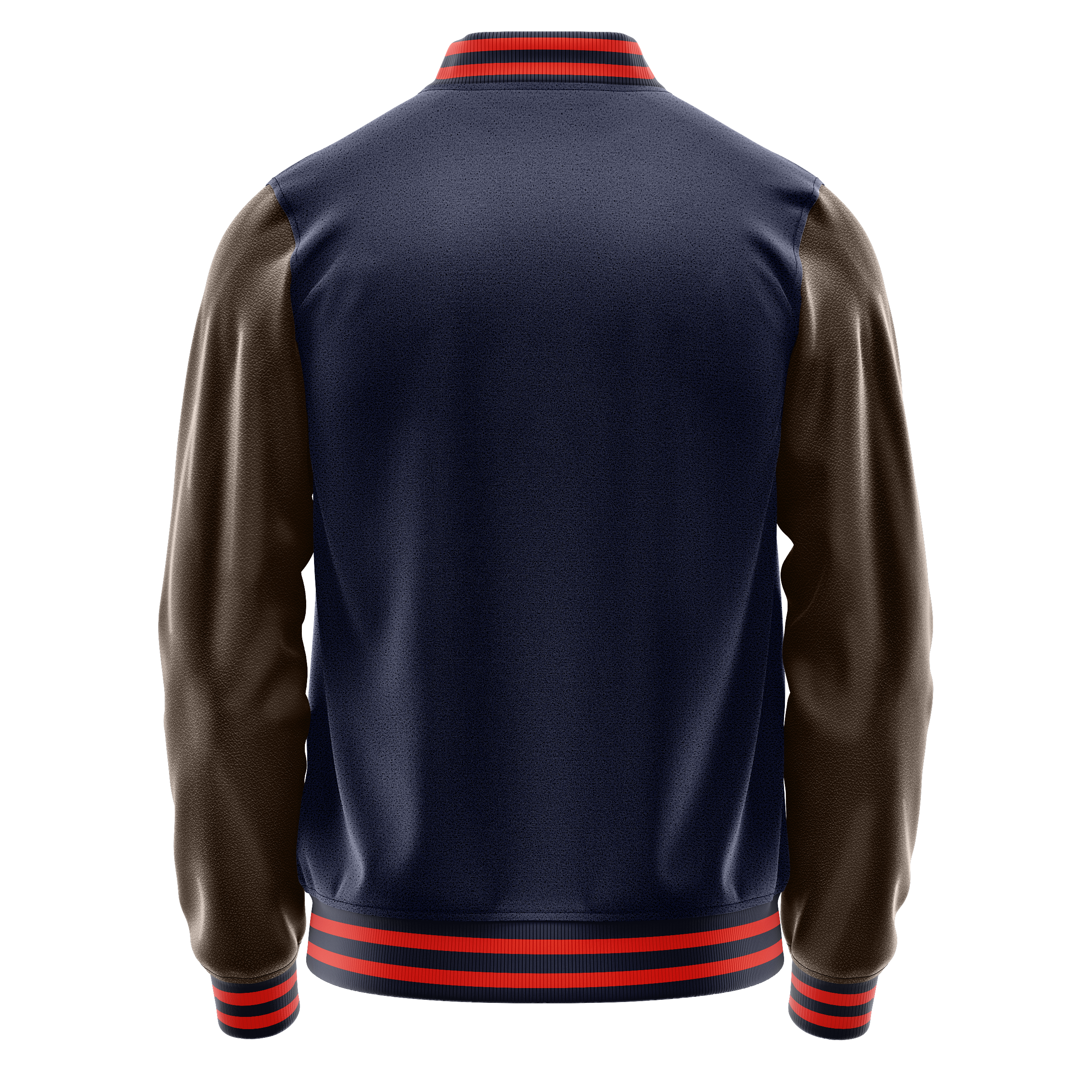 Marineblau & Braun Leder Collegejacke JG11011112