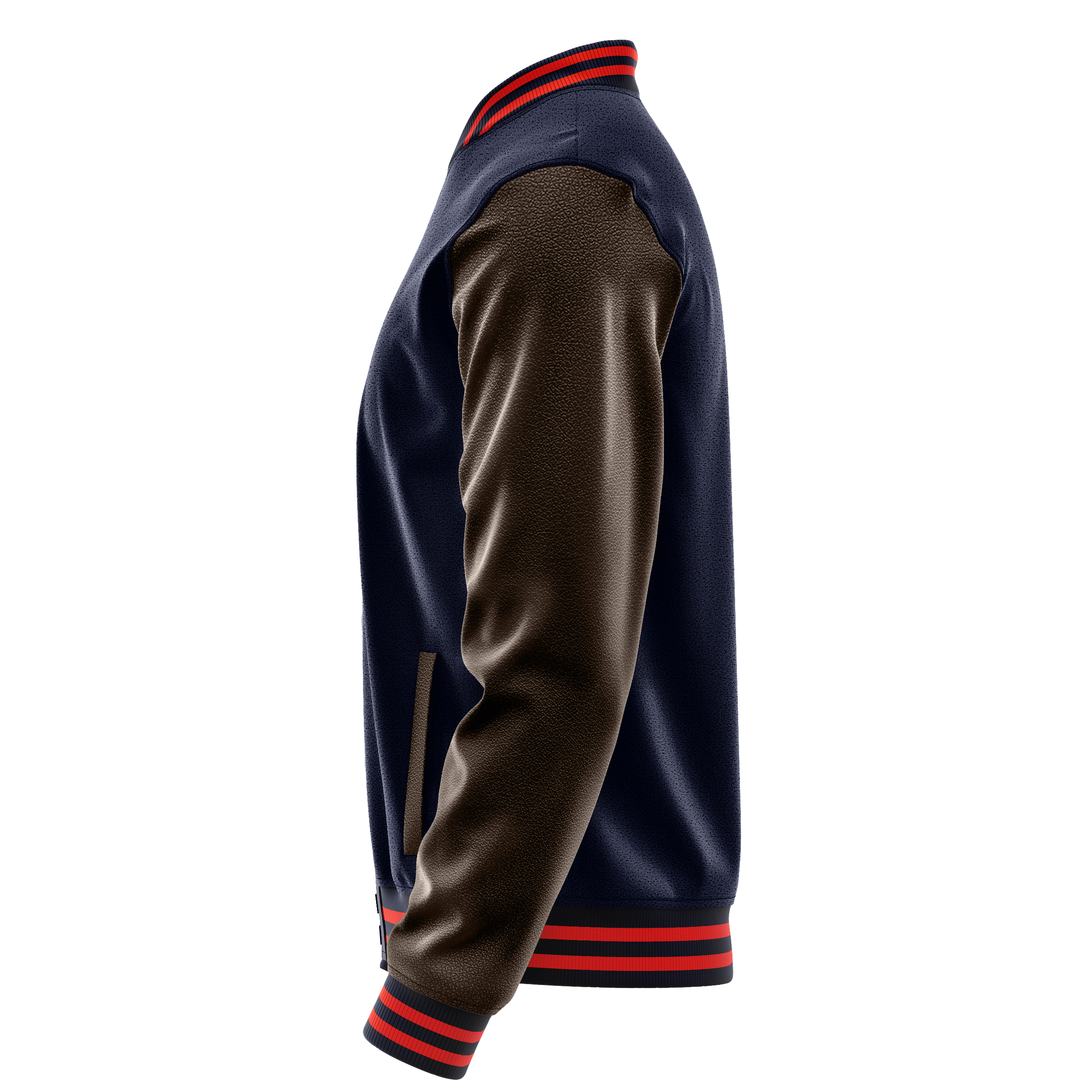 Marineblau & Braun Leder Collegejacke JG11011112