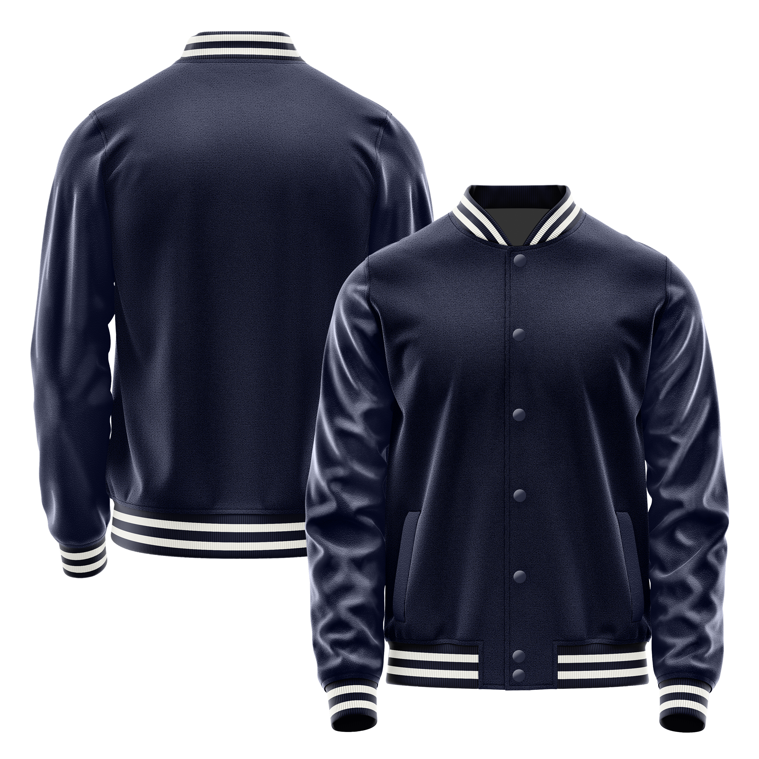 Marineblau & Marineblau Leder Collegejacke JG11111118