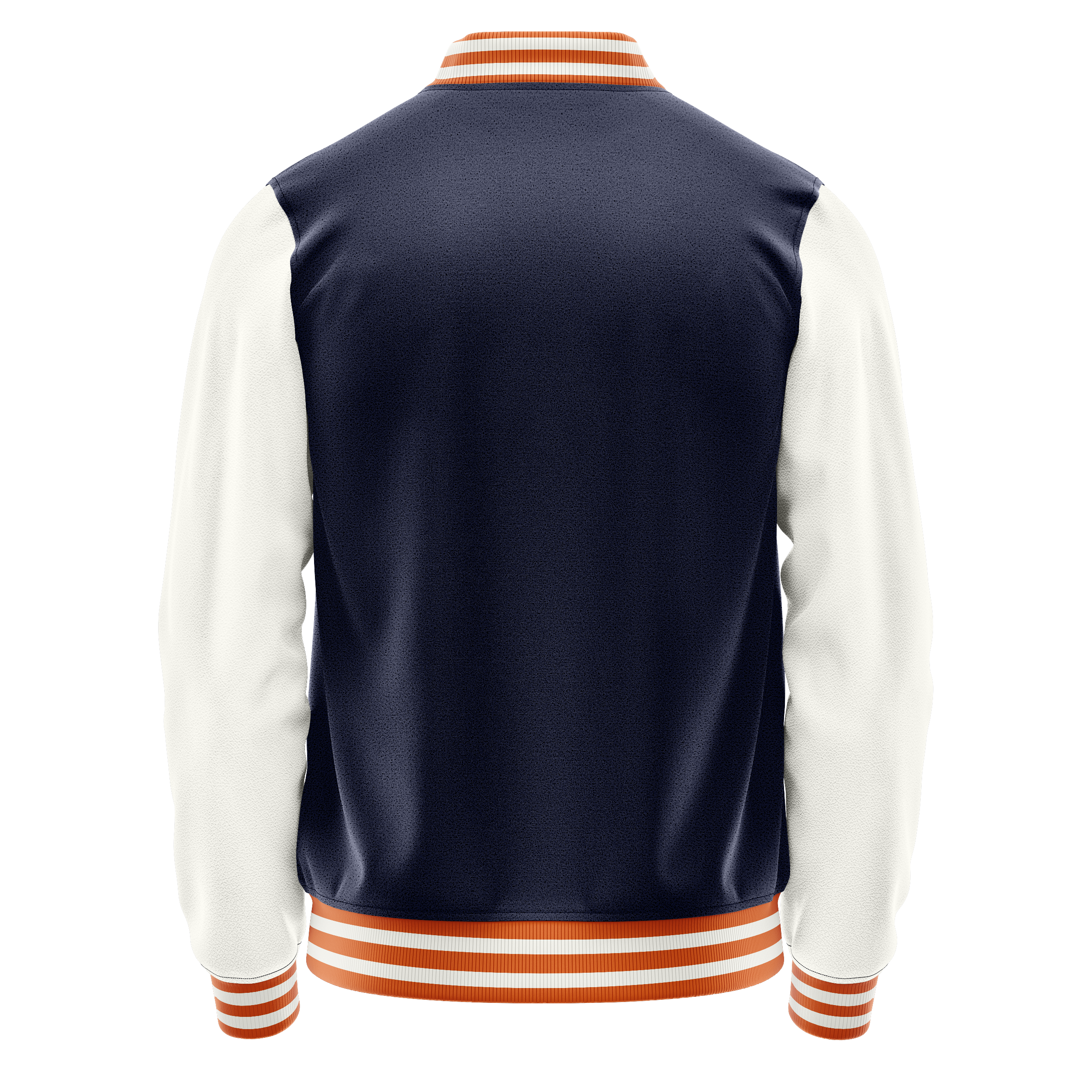 Marineblau & Weiß Leder Collegejacke JG11182818
