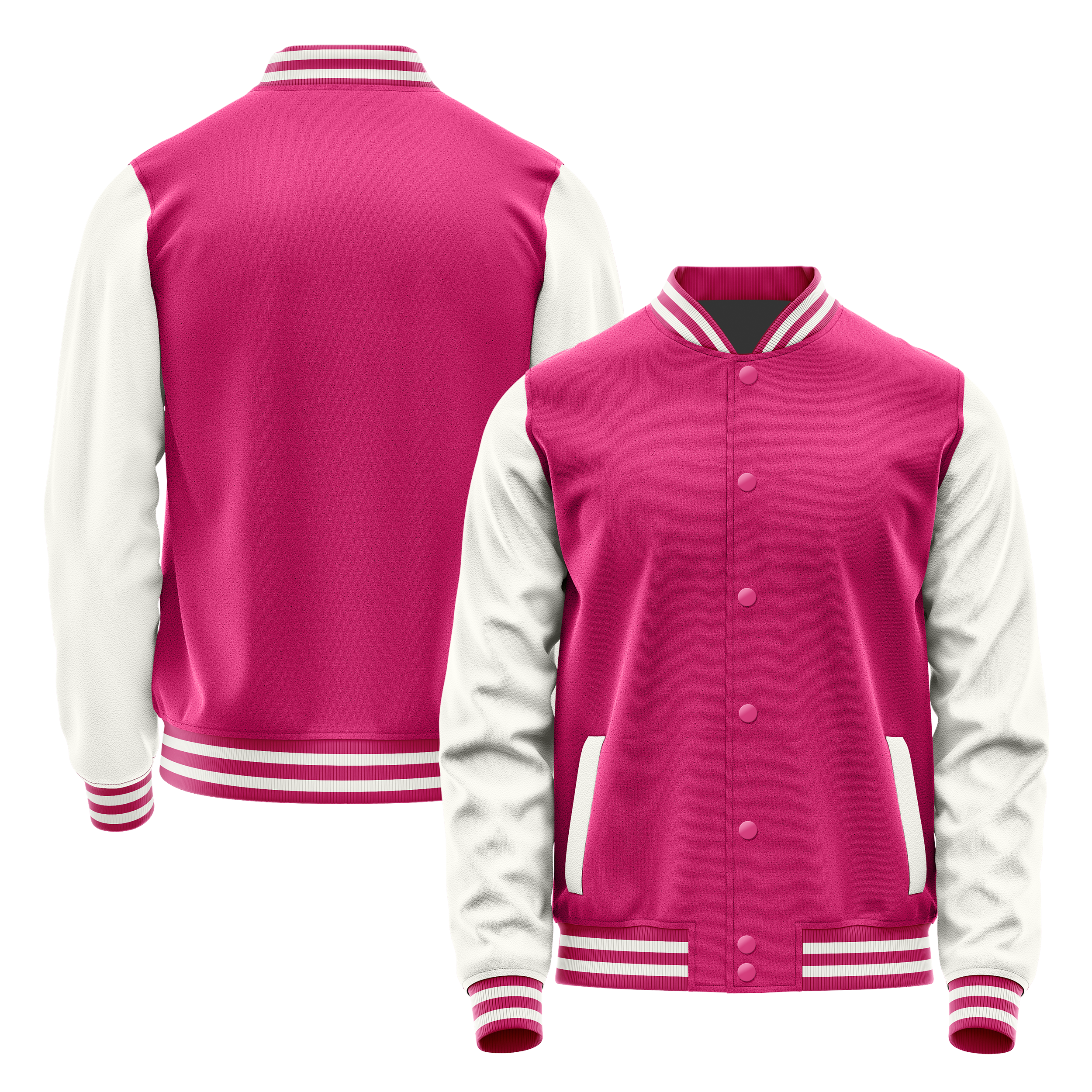 Rosa & Weiß Leder Collegejacke JG13181318