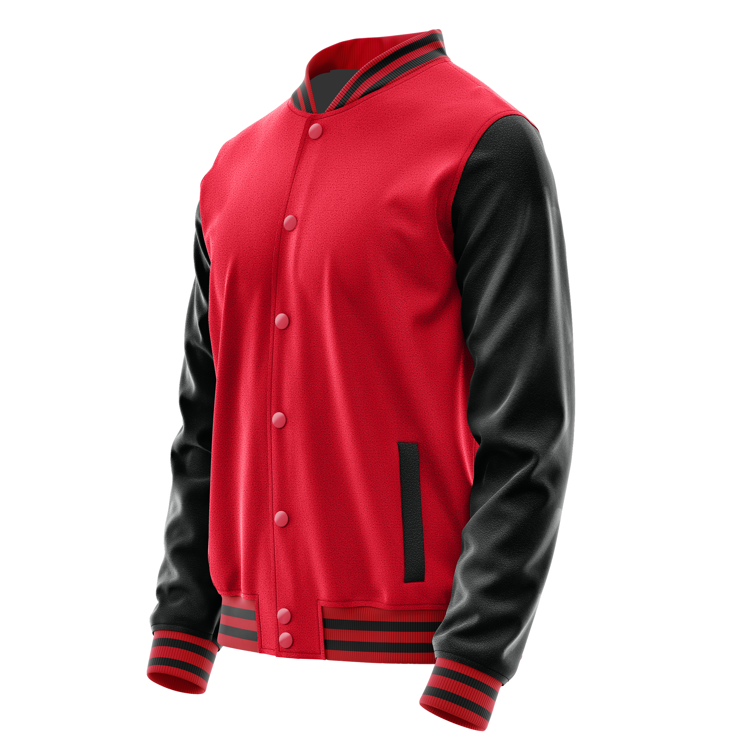 Rot & Schwarz Leder Collegejacke JG14171417