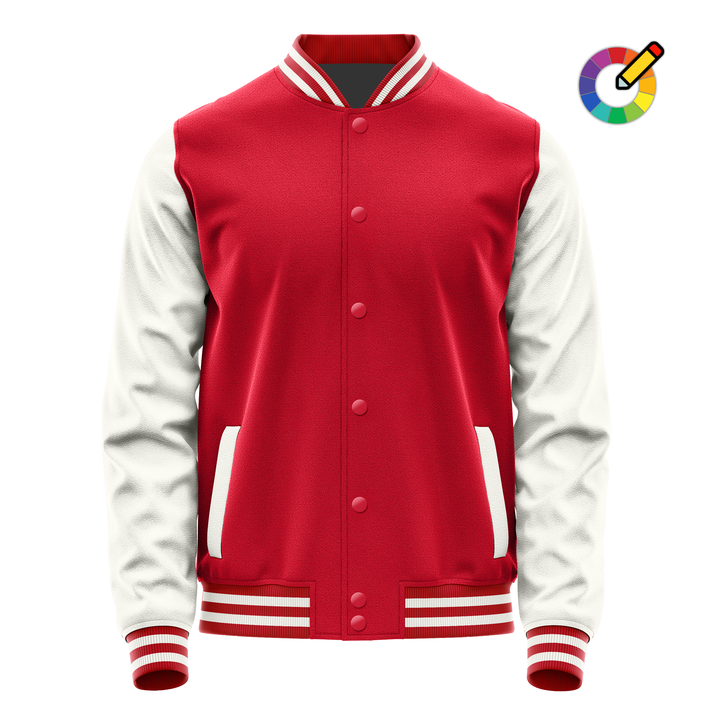 Rot & Weiß Leder Collegejacke JG14181418