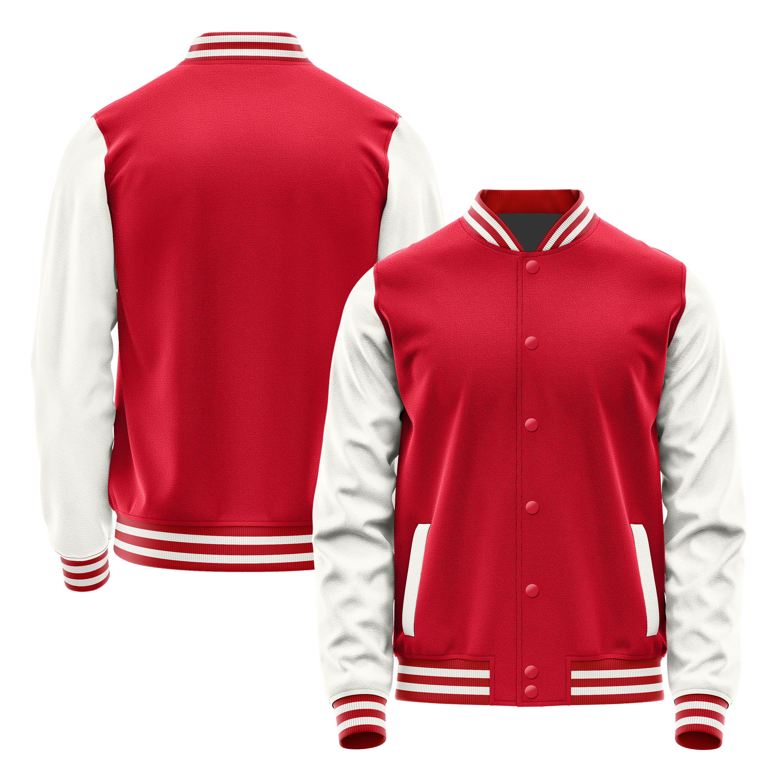 Rot & Weiß Leder Collegejacke JG14181418