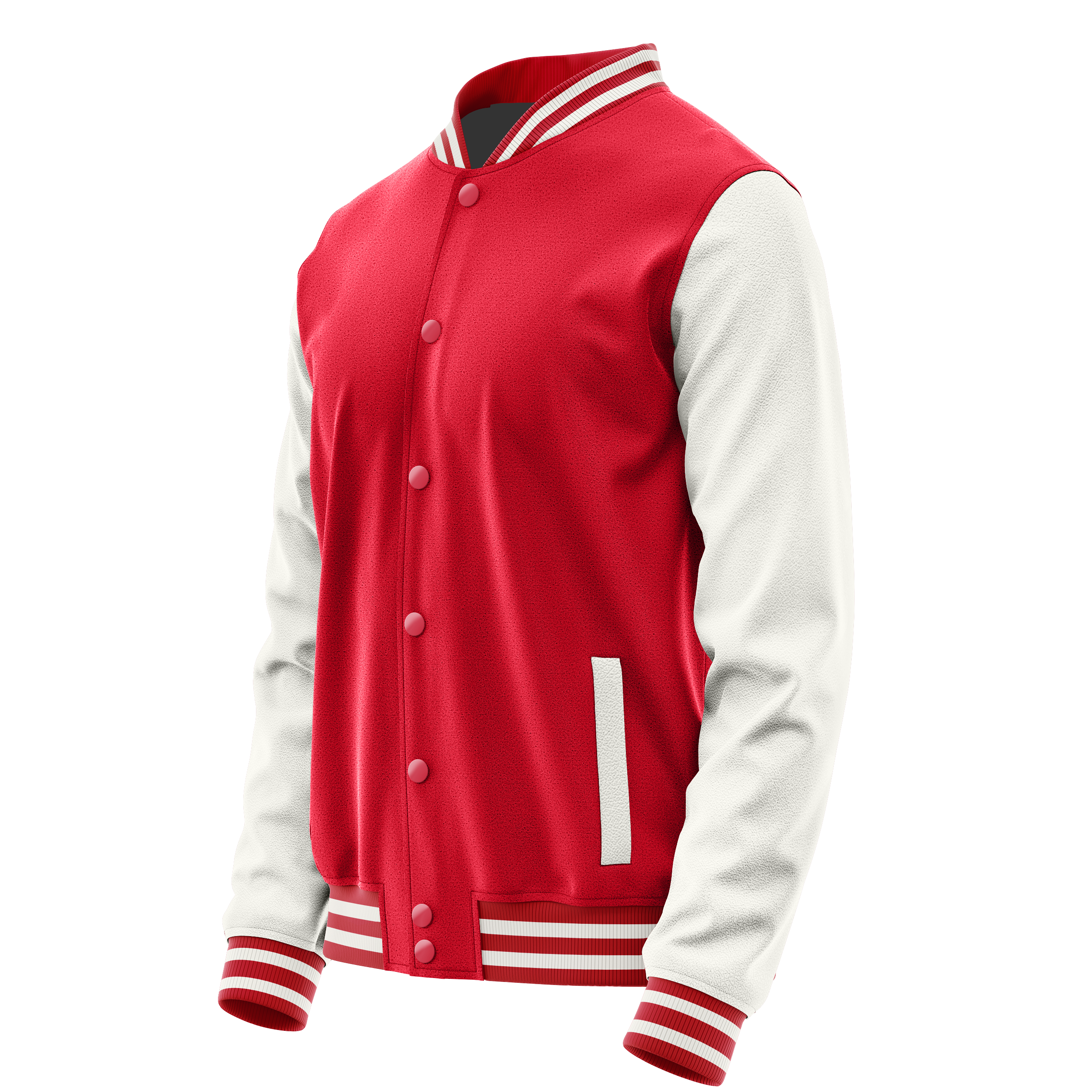 Rot & Weiß Leder Collegejacke JG14181418