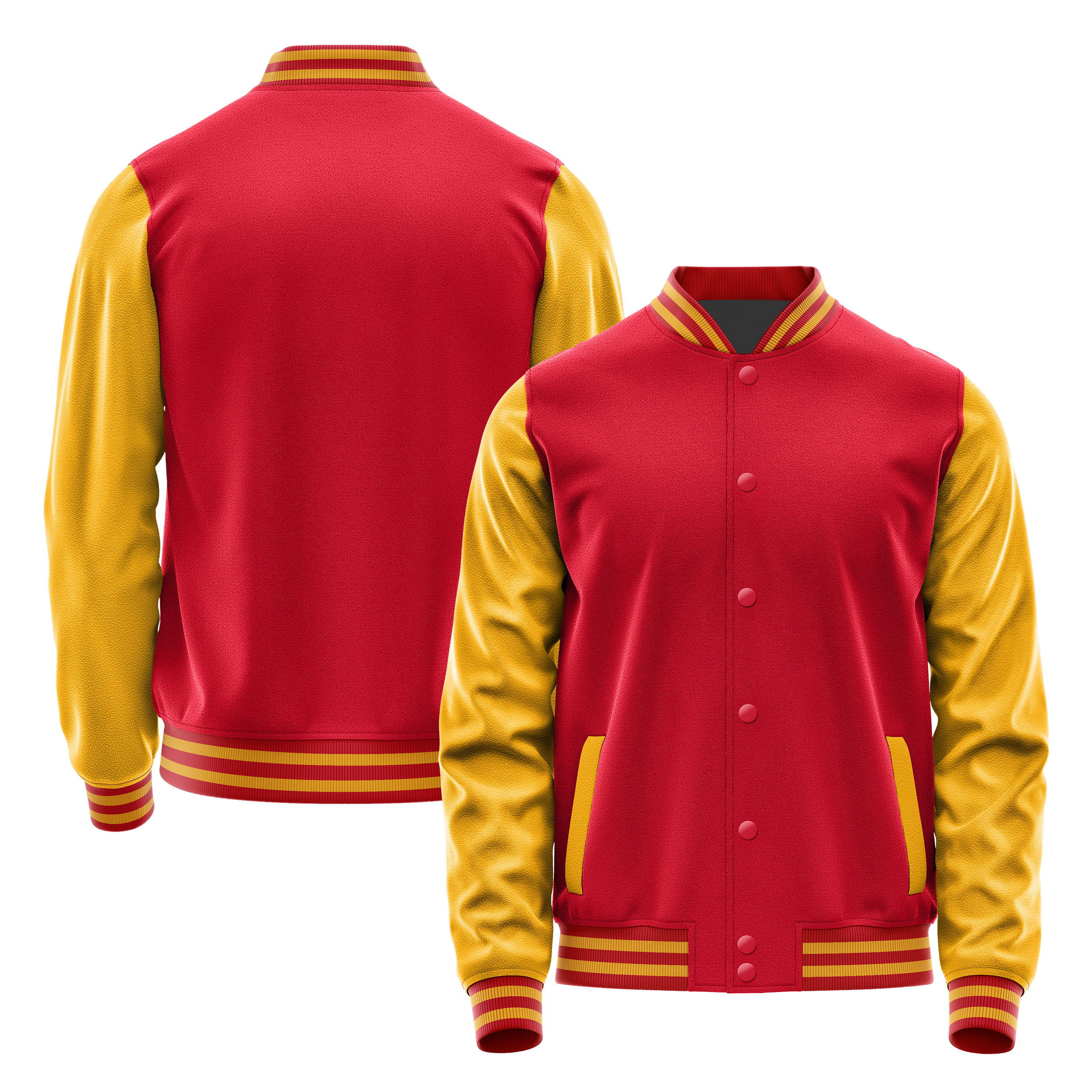 Rot & Gelb Leder Collegejacke JG14191419