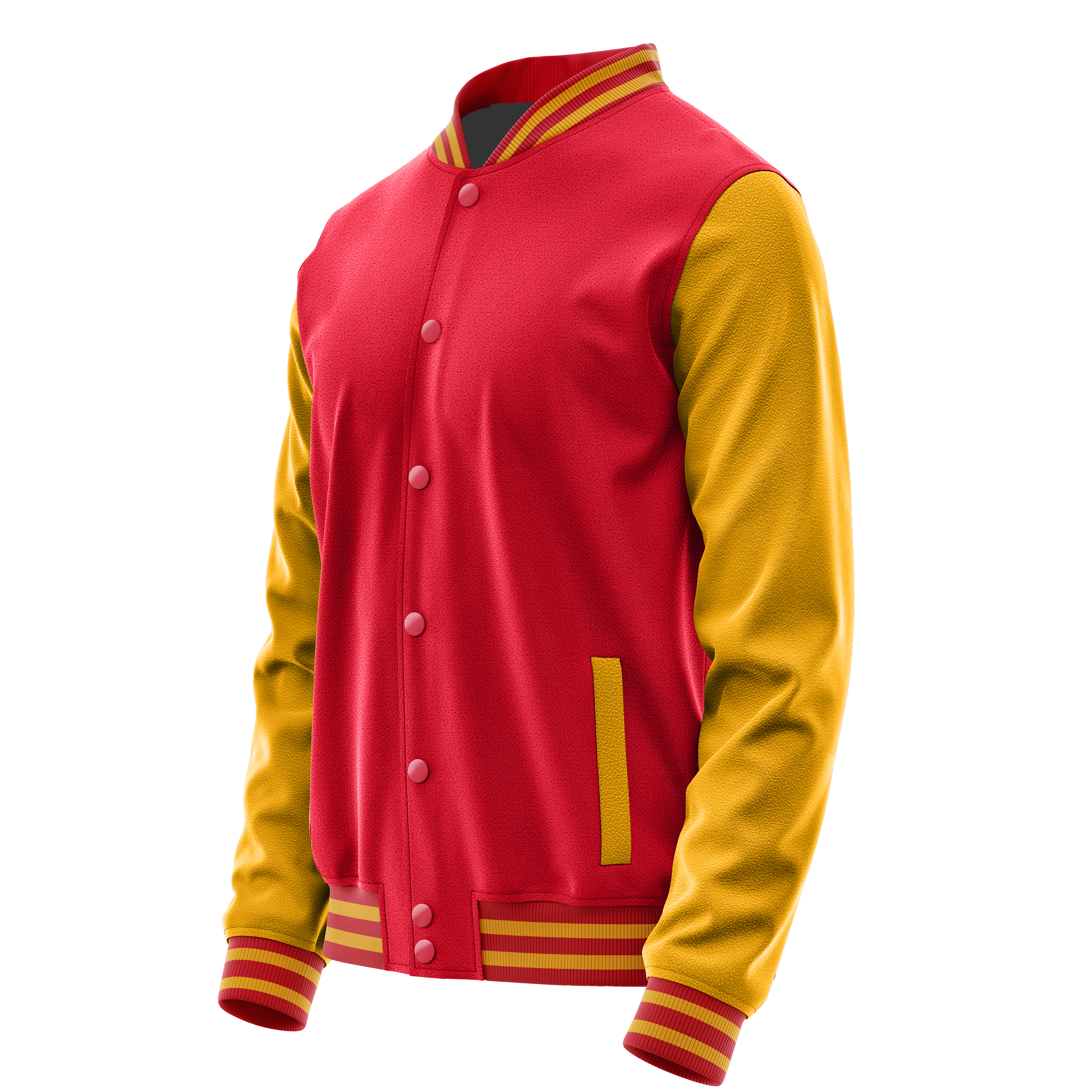 Rot & Gelb Leder Collegejacke JG14191419