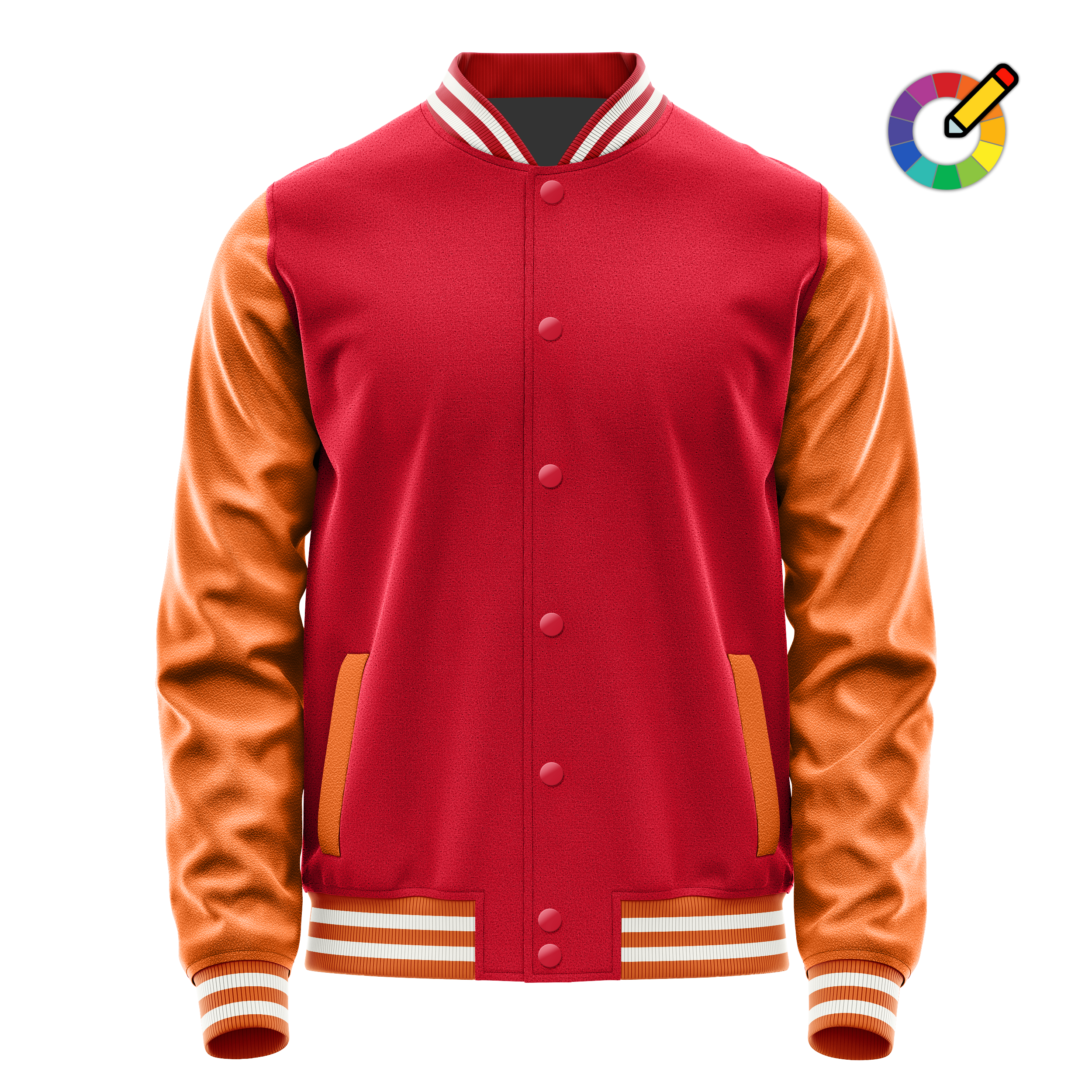 Rot & Orange Leder Collegejacke JG14281418(2818)