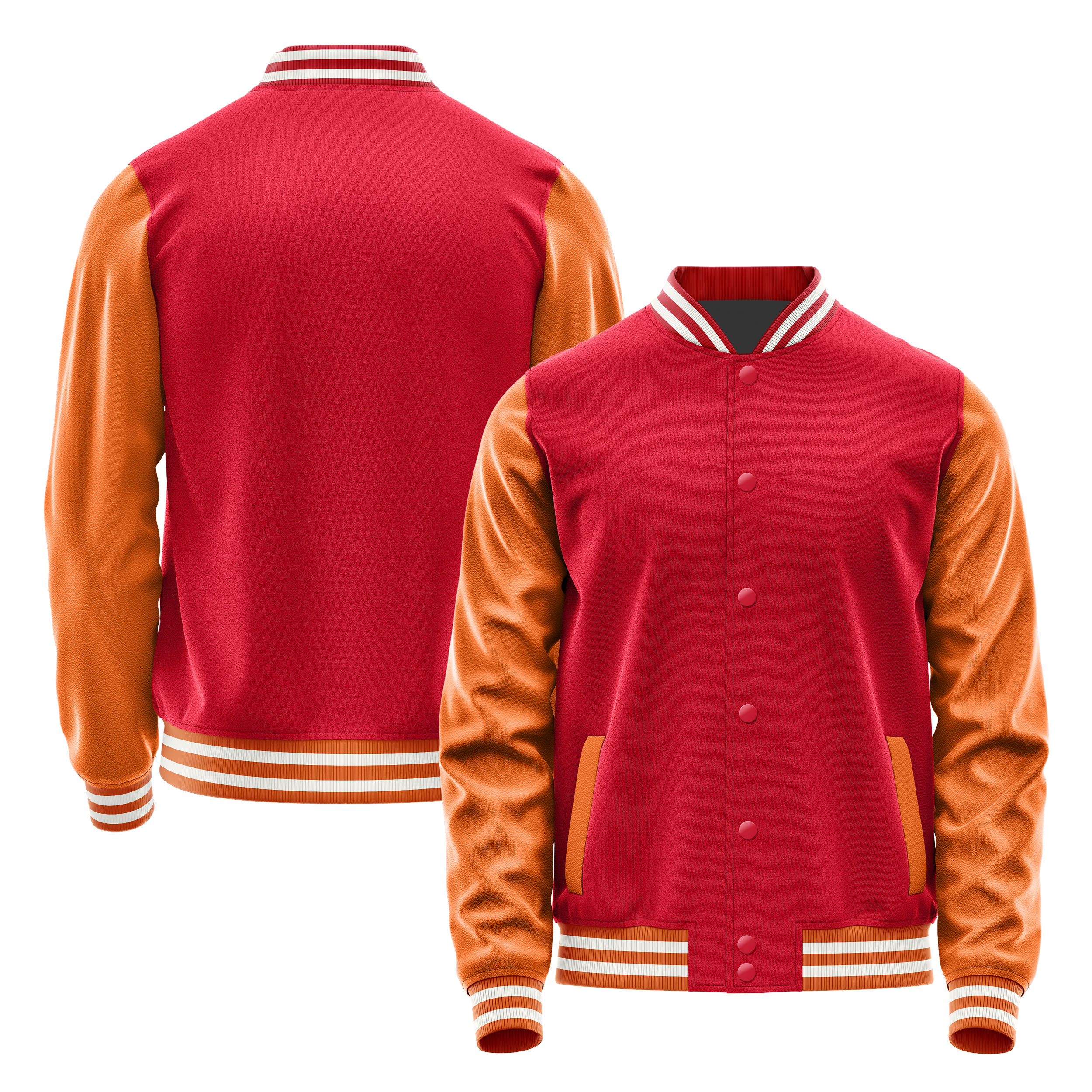 Rot & Orange Leder Collegejacke JG14281418(2818)